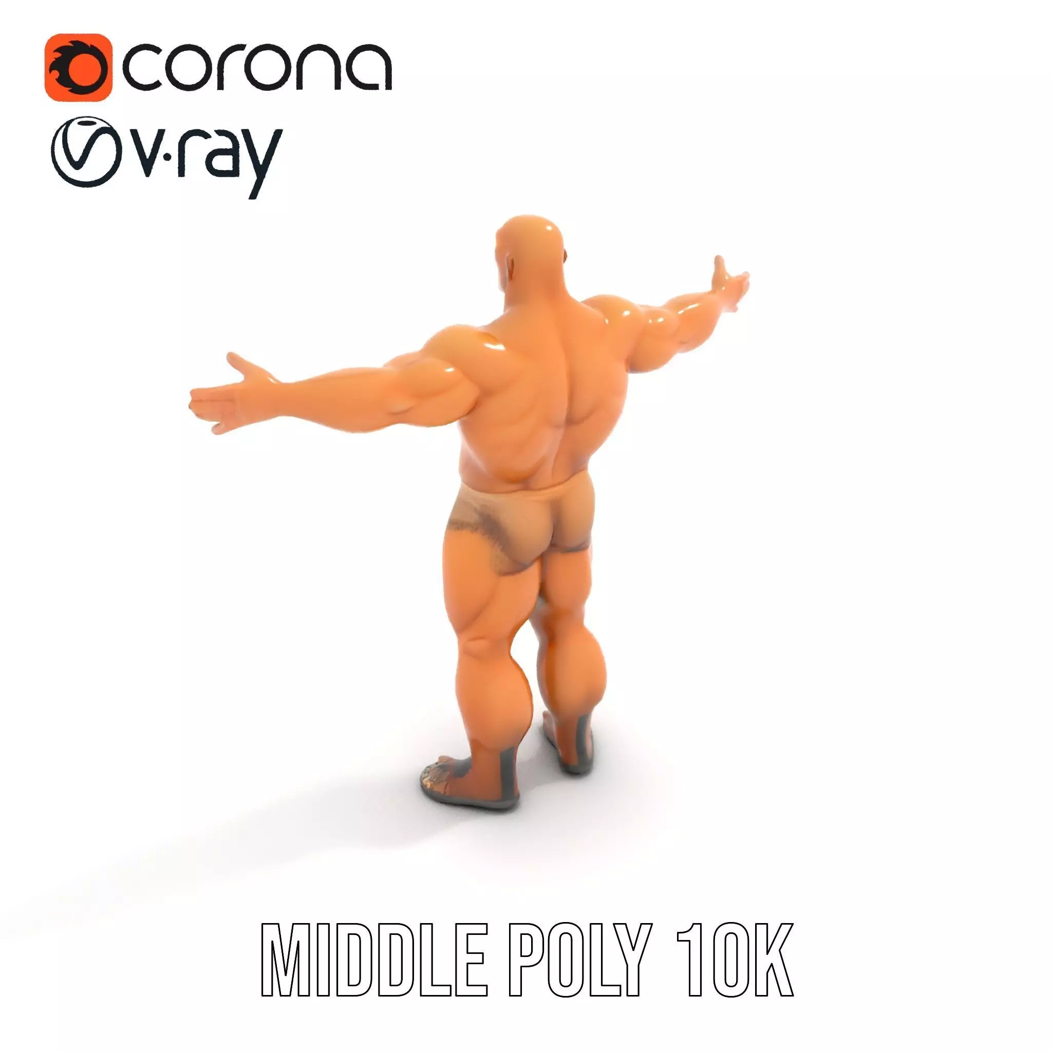 Muscular Barbarian Character Model Pack Low-poly 3D model_5