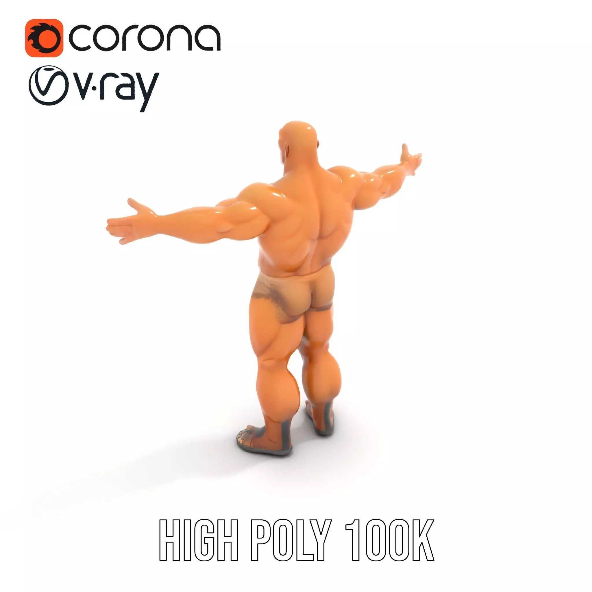 Muscular Barbarian Character Model Pack Low-poly 3D model_12