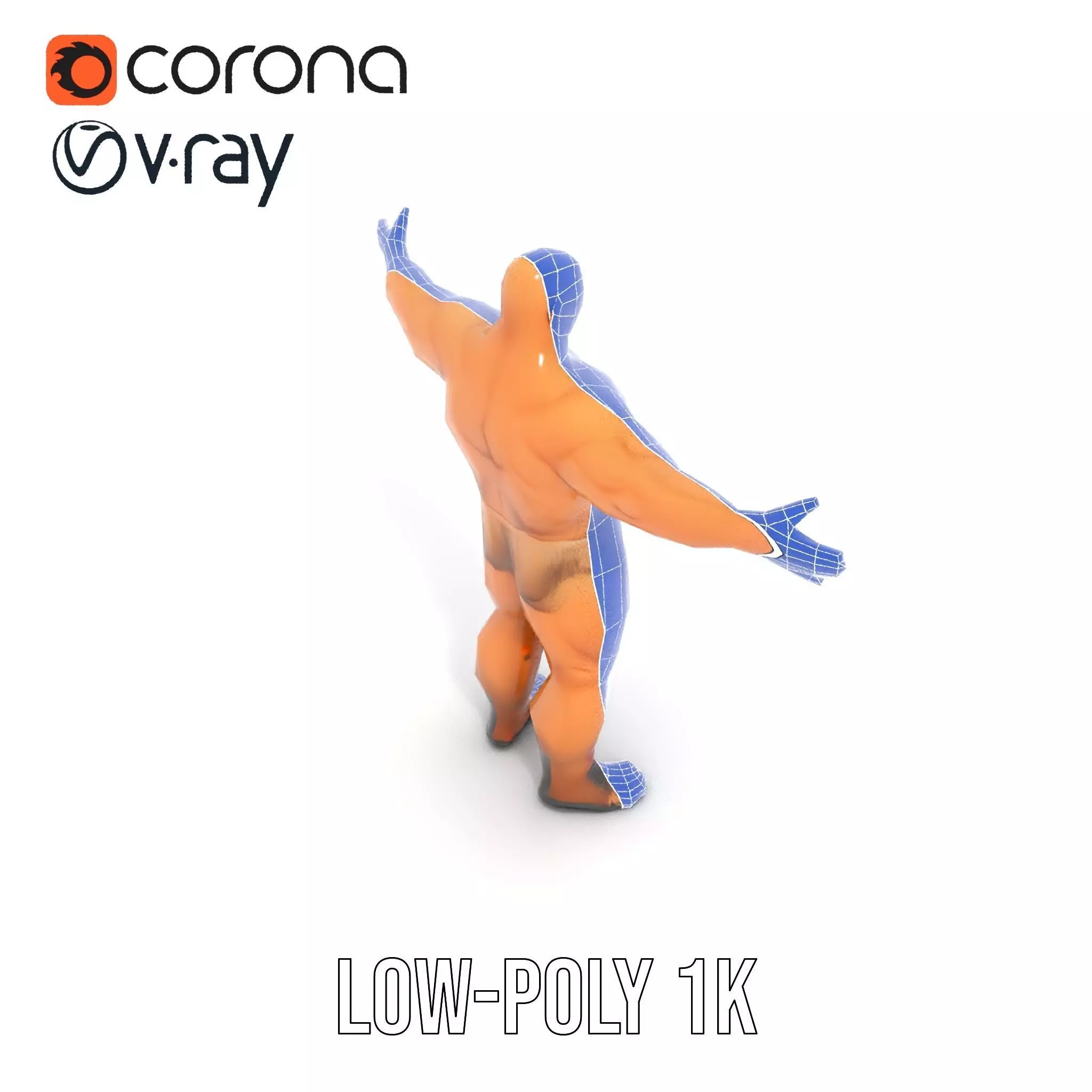 Muscular Barbarian Character Model Pack Low-poly 3D model_14