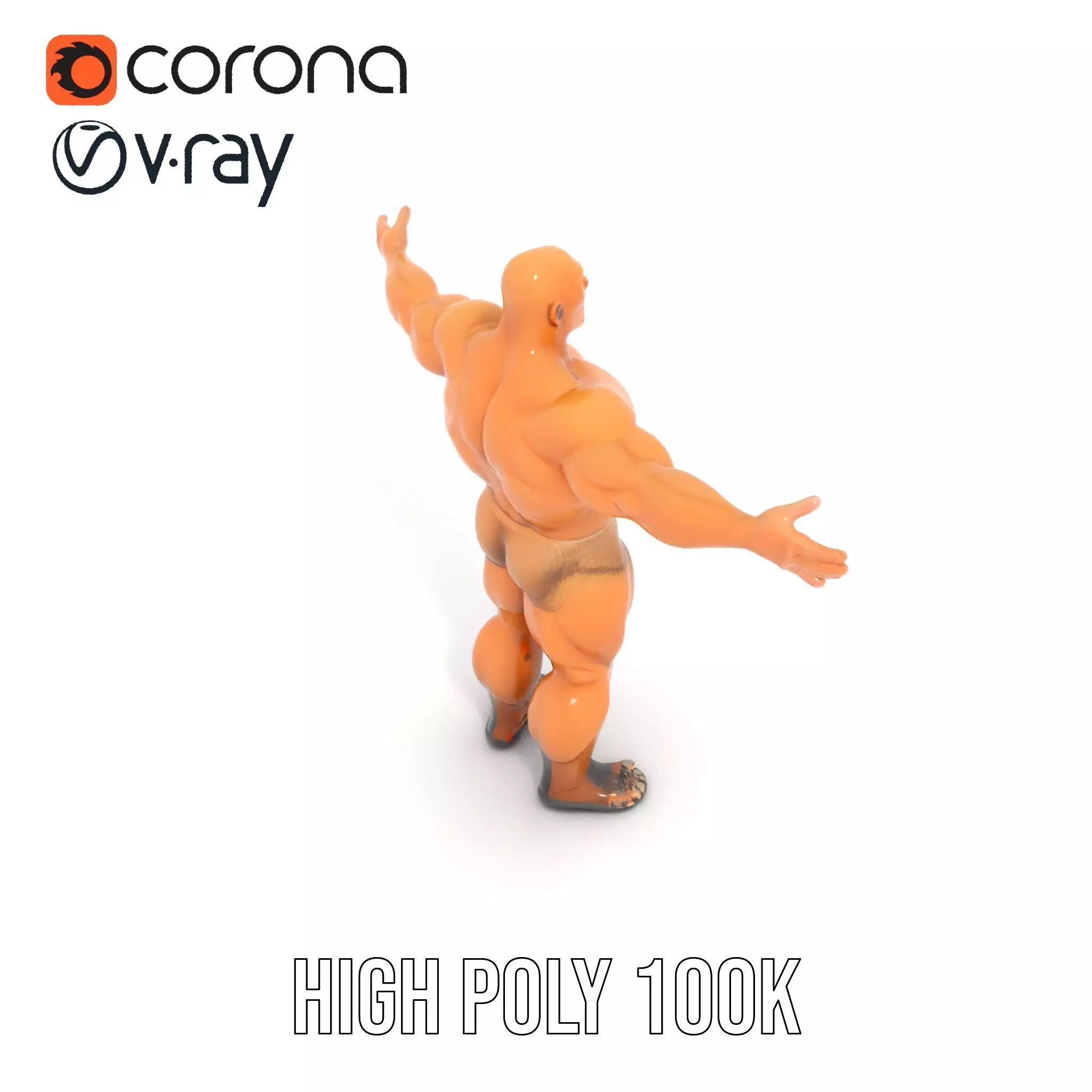 Muscular Barbarian Character Model Pack Low-poly 3D model_18