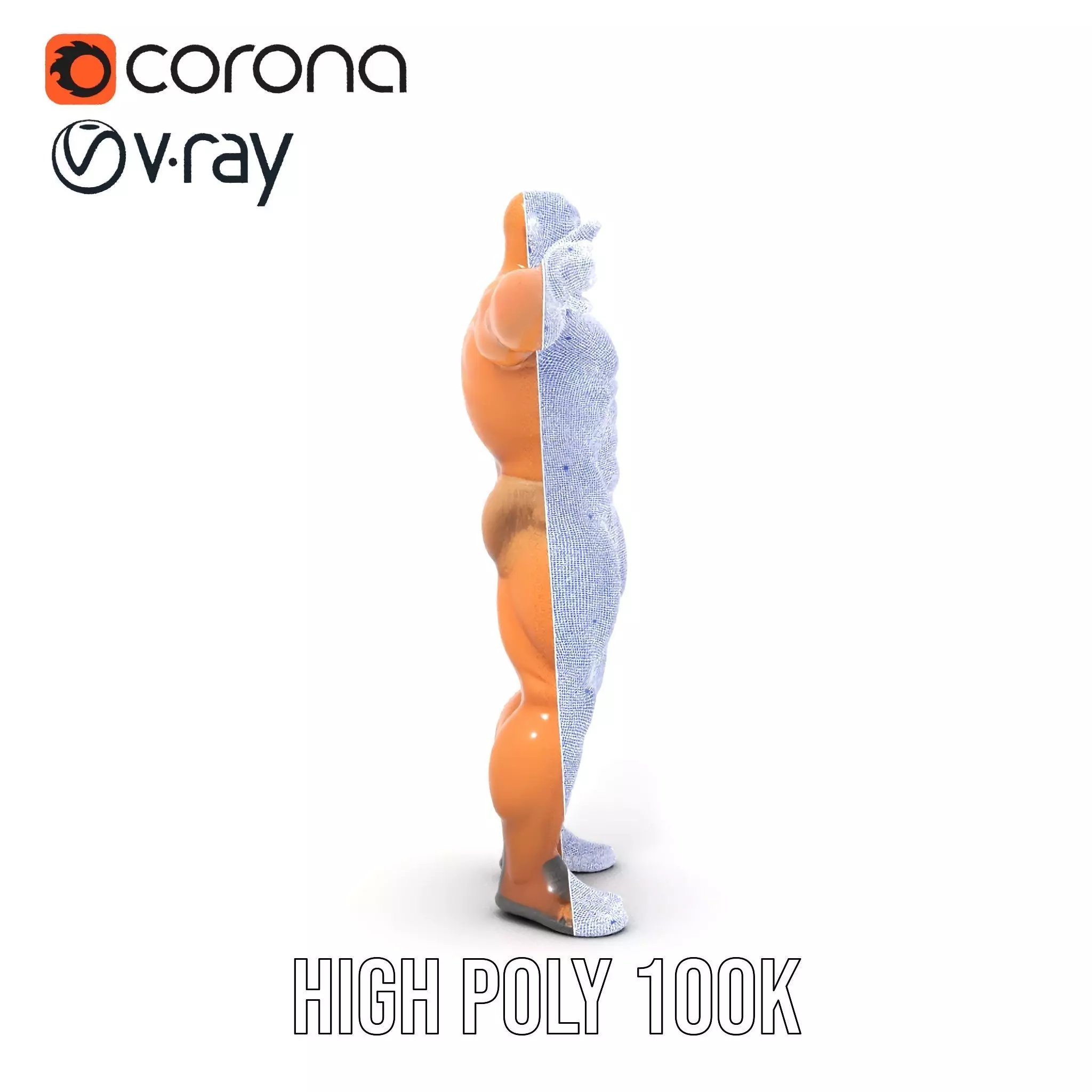 Muscular Barbarian Character Model Pack Low-poly 3D model_33