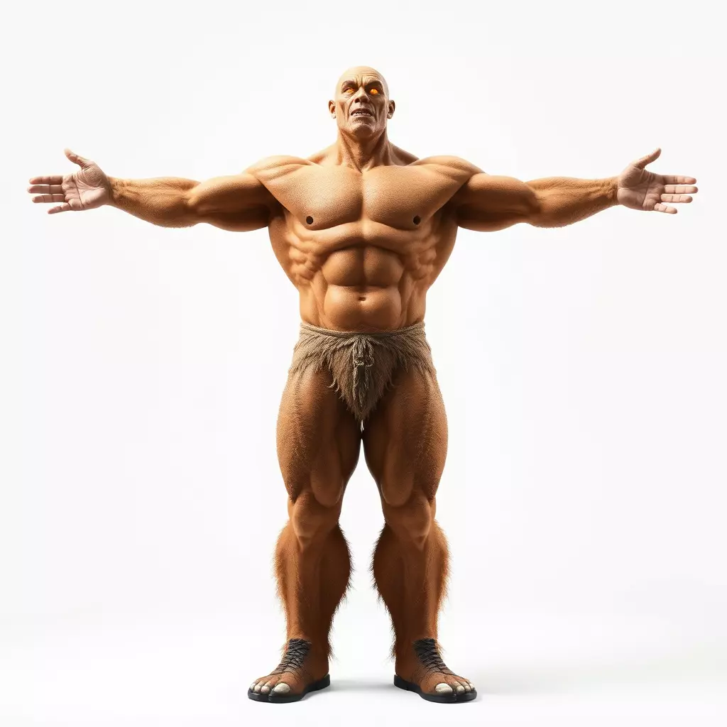 Muscular Barbarian Character Model Pack Low-poly 3D model_2