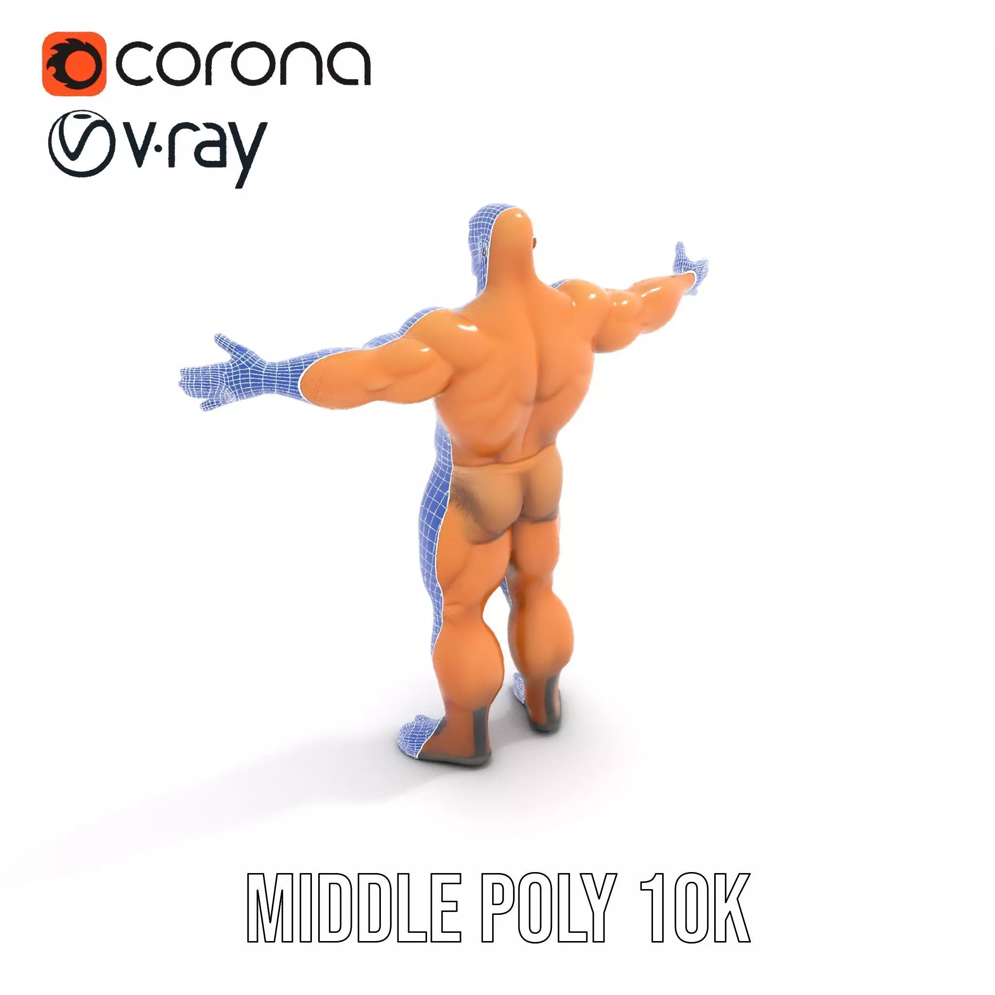 Muscular Barbarian Character Model Pack Low-poly 3D model_27