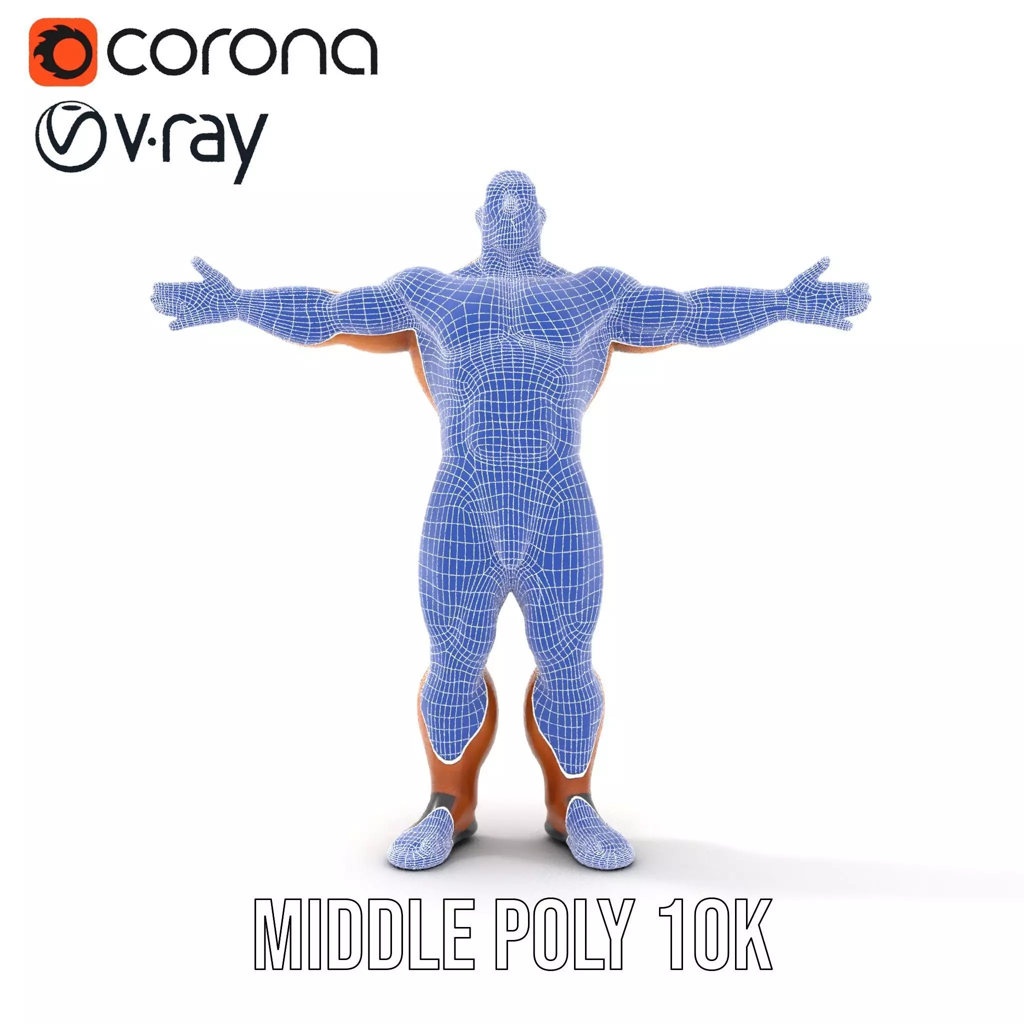 Muscular Barbarian Character Model Pack Low-poly 3D model_10