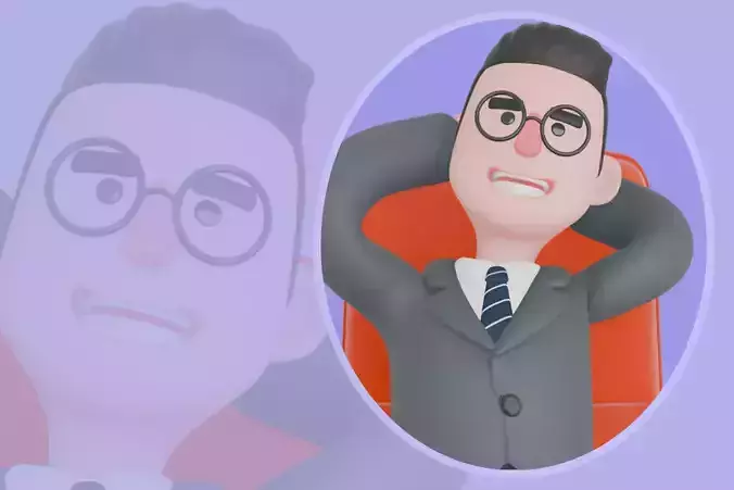 Stylized 3D Male Teacher - Cartoon Educator Relaxing