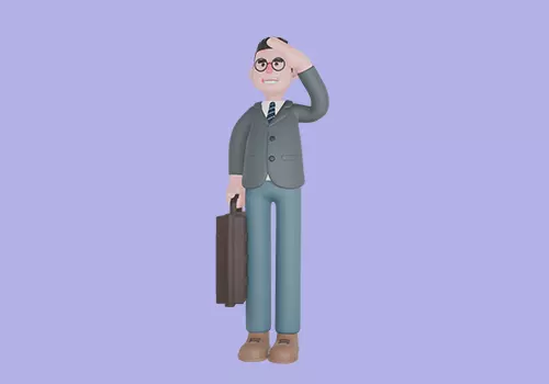 Stylized 3D Male Teacher - Cartoon Educator Saluting 3D model_2