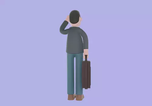 Stylized 3D Male Teacher - Cartoon Educator Saluting 3D model_4