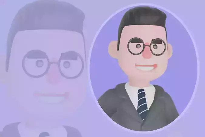 Stylized 3D Male Teacher - Cartoon Educator Walking Forward