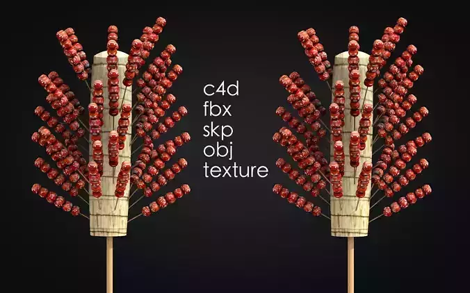 Tanghulu sugar coated haws on a stick