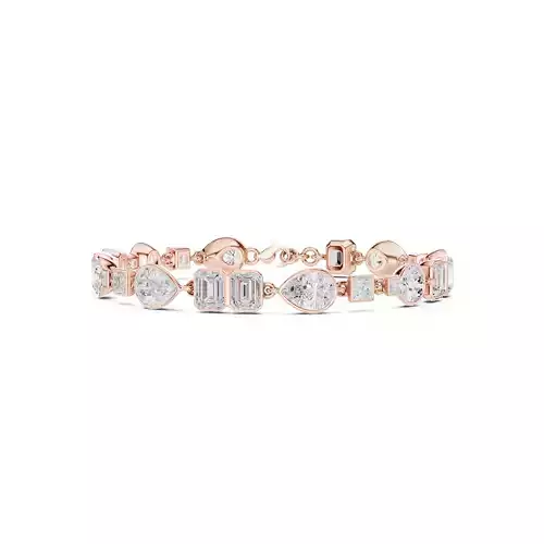 Pear Emerald Princess Cut Bezel Set Bracelet Files Video  3D print model