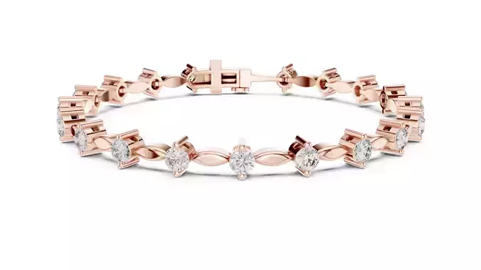 Fake Marquise Real Round Diamond Bracelet Woman 3DM STL Video