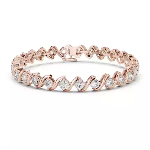 Sea Wave Inspired Round Diamond Bracelet Woman 3DM STL Video