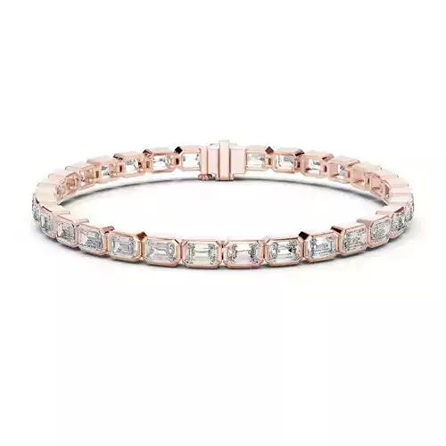 Bezel Set Emerald Cut Diamond Bracelet Woman 3DM STL Video 3D print model