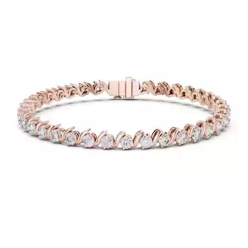 Alternate Round Cut Diamond Bracelet Woman 3DM STL Video 3D print model