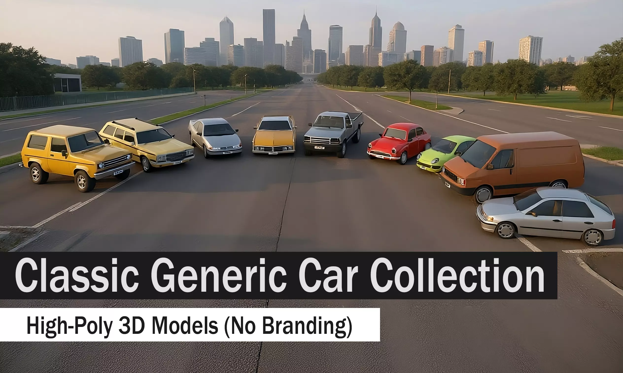 Classic Generic Car Collection High-Quality 3D Models _0