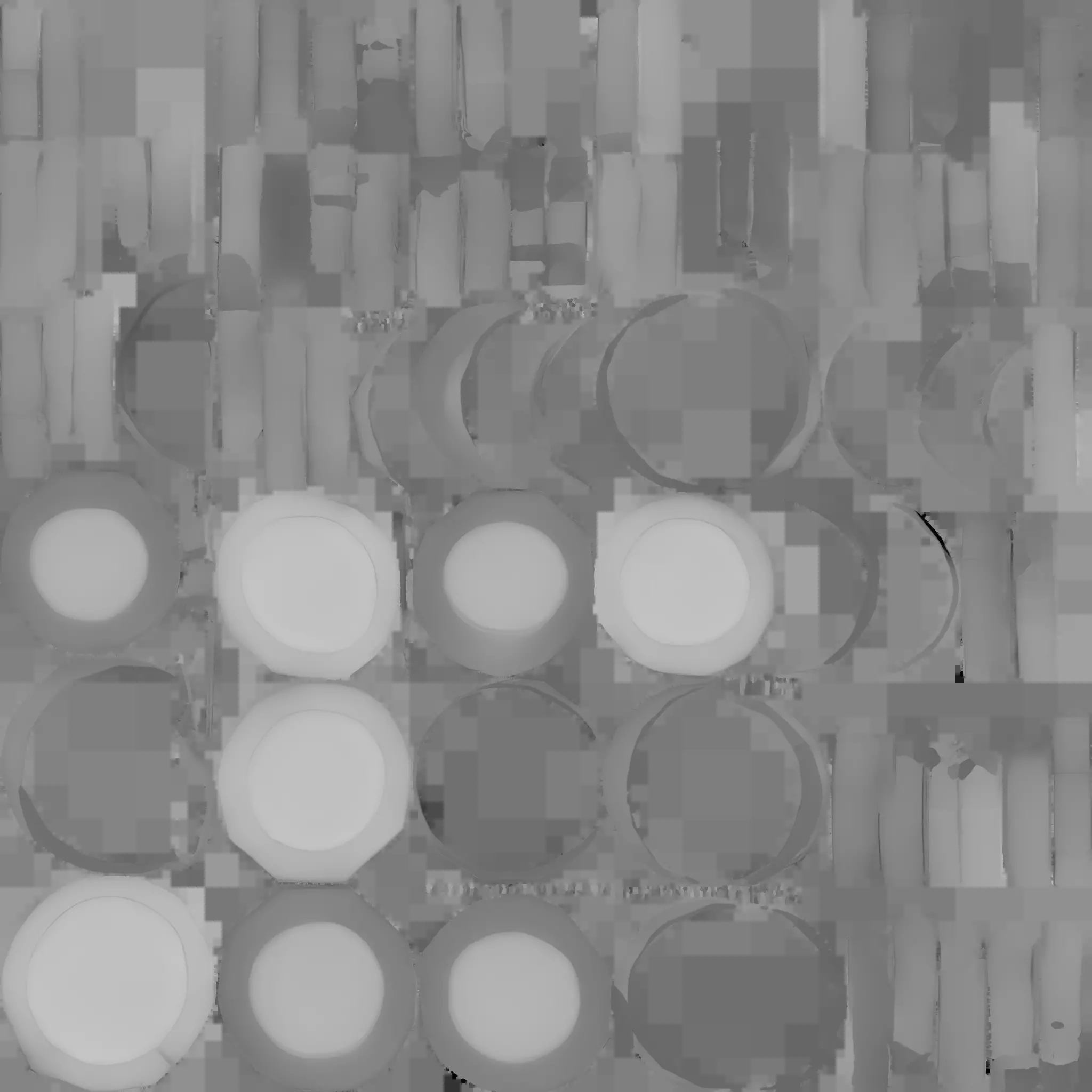 Stacks of golden octagonal coins 3D model_6