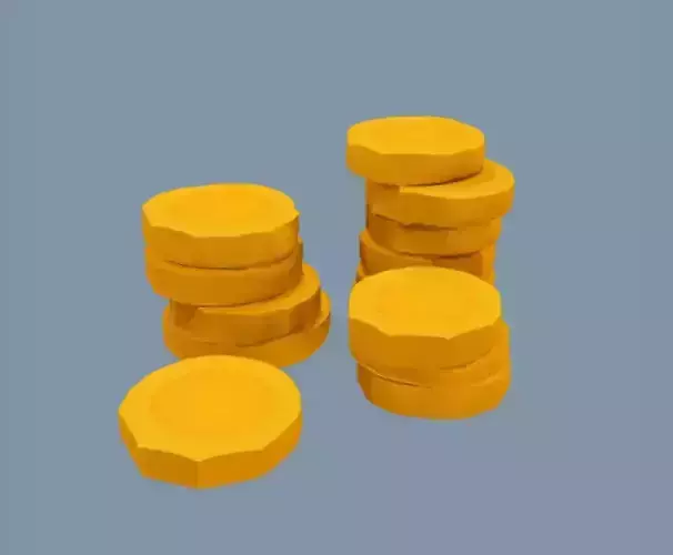 Stacks of golden octagonal coins