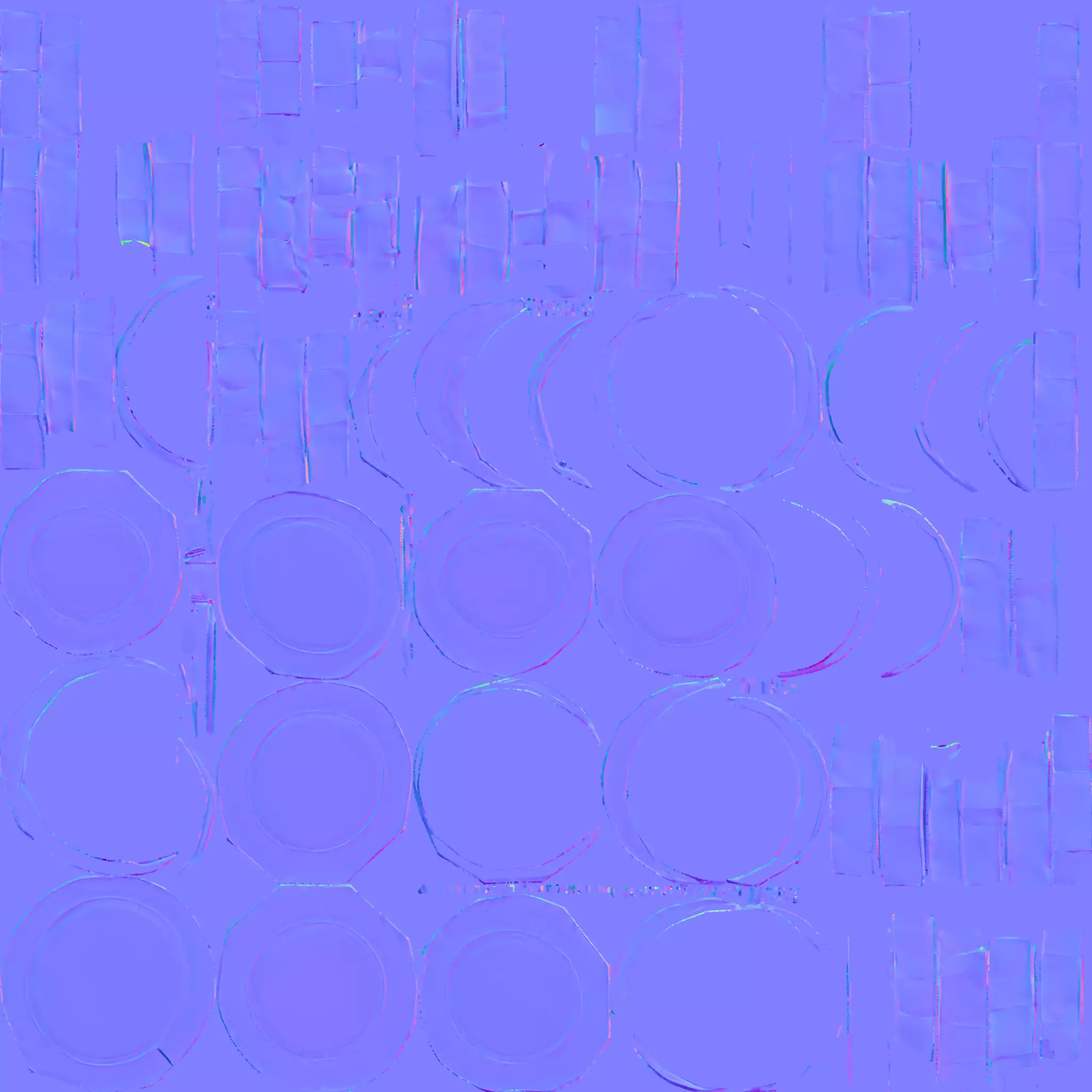 Stacks of golden octagonal coins 3D model_7