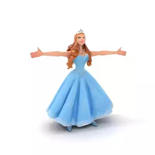 Princess Character Model Pack with Blue Dress and Tiara