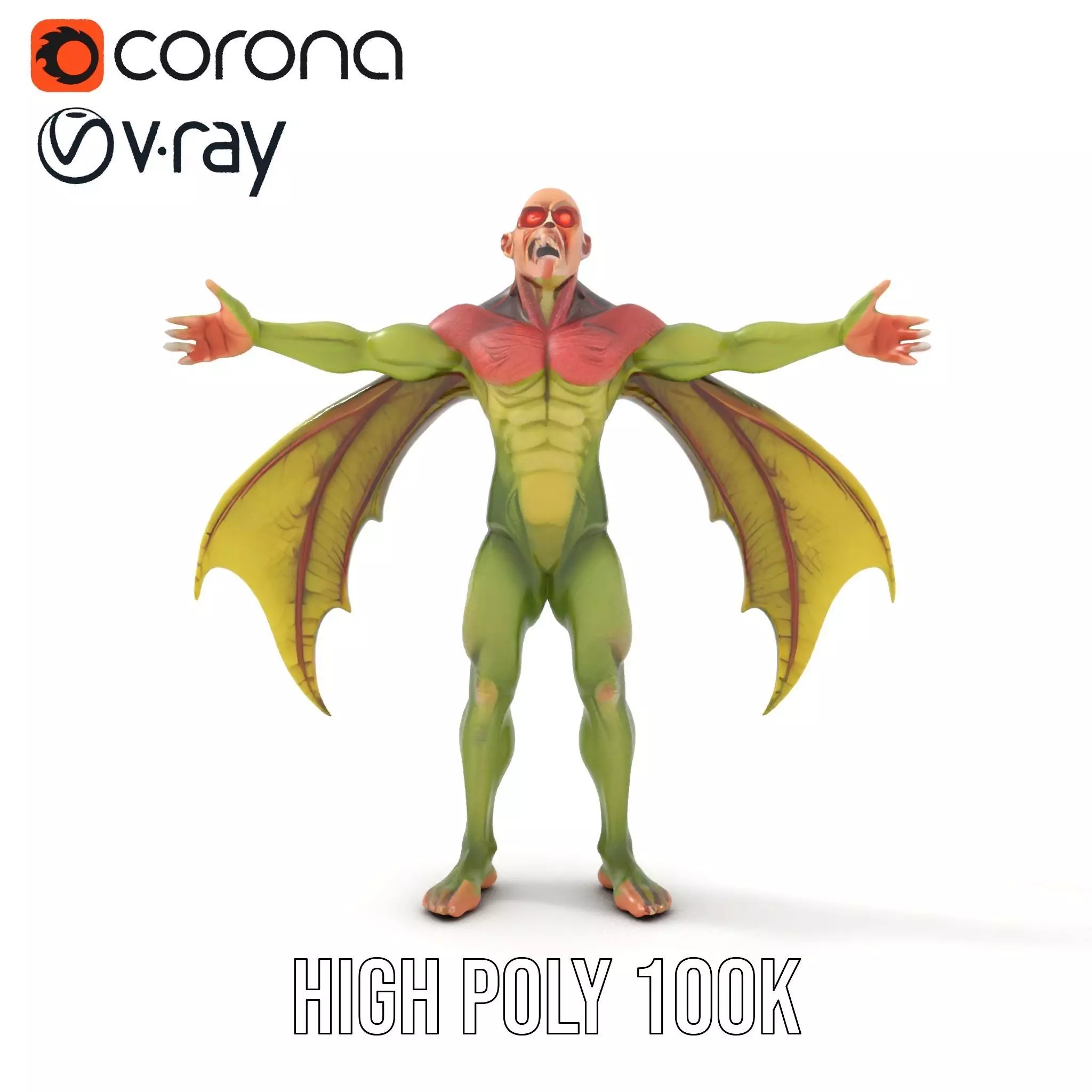 Winged Demon Creature Model Pack Low-poly 3D model_18