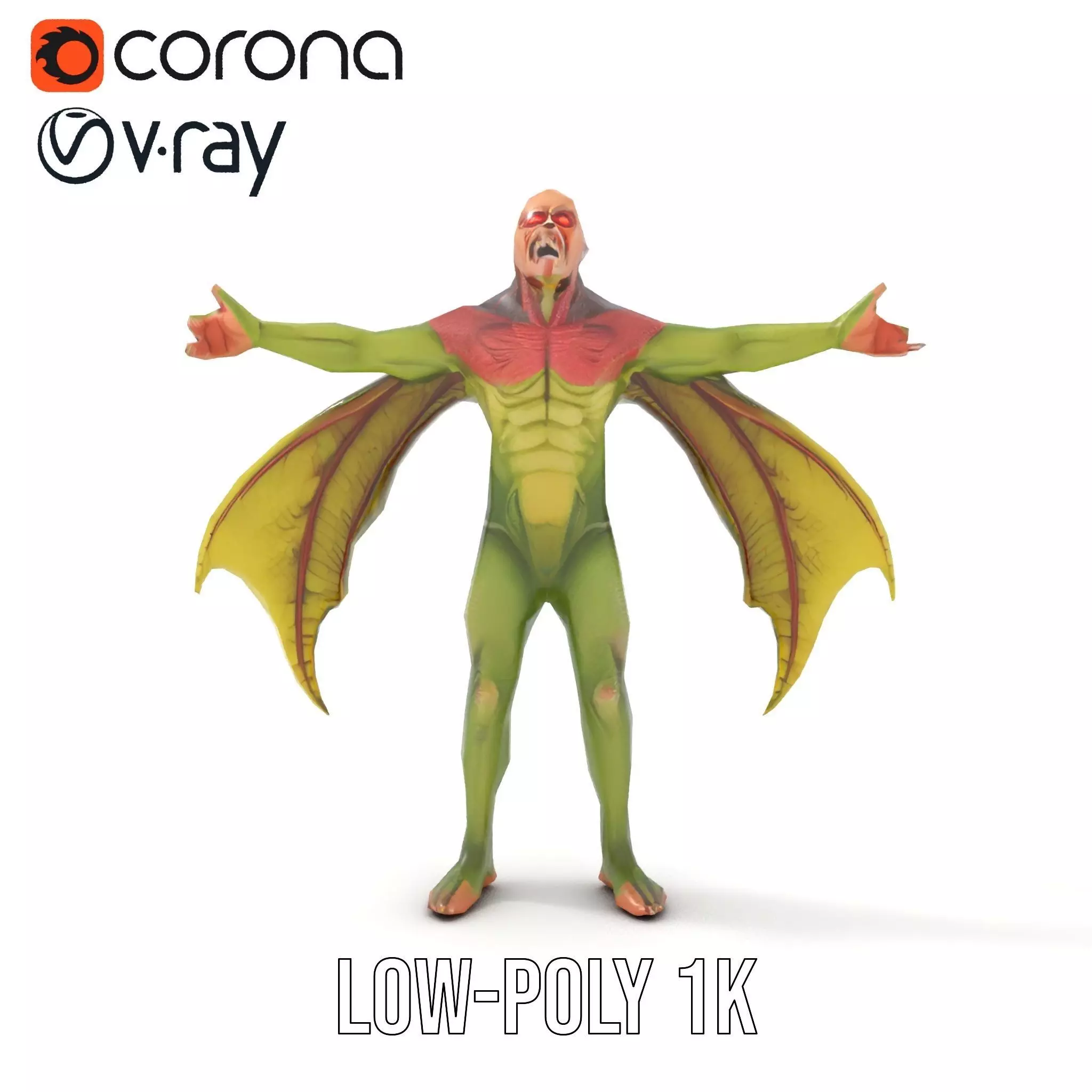 Winged Demon Creature Model Pack Low-poly 3D model_9