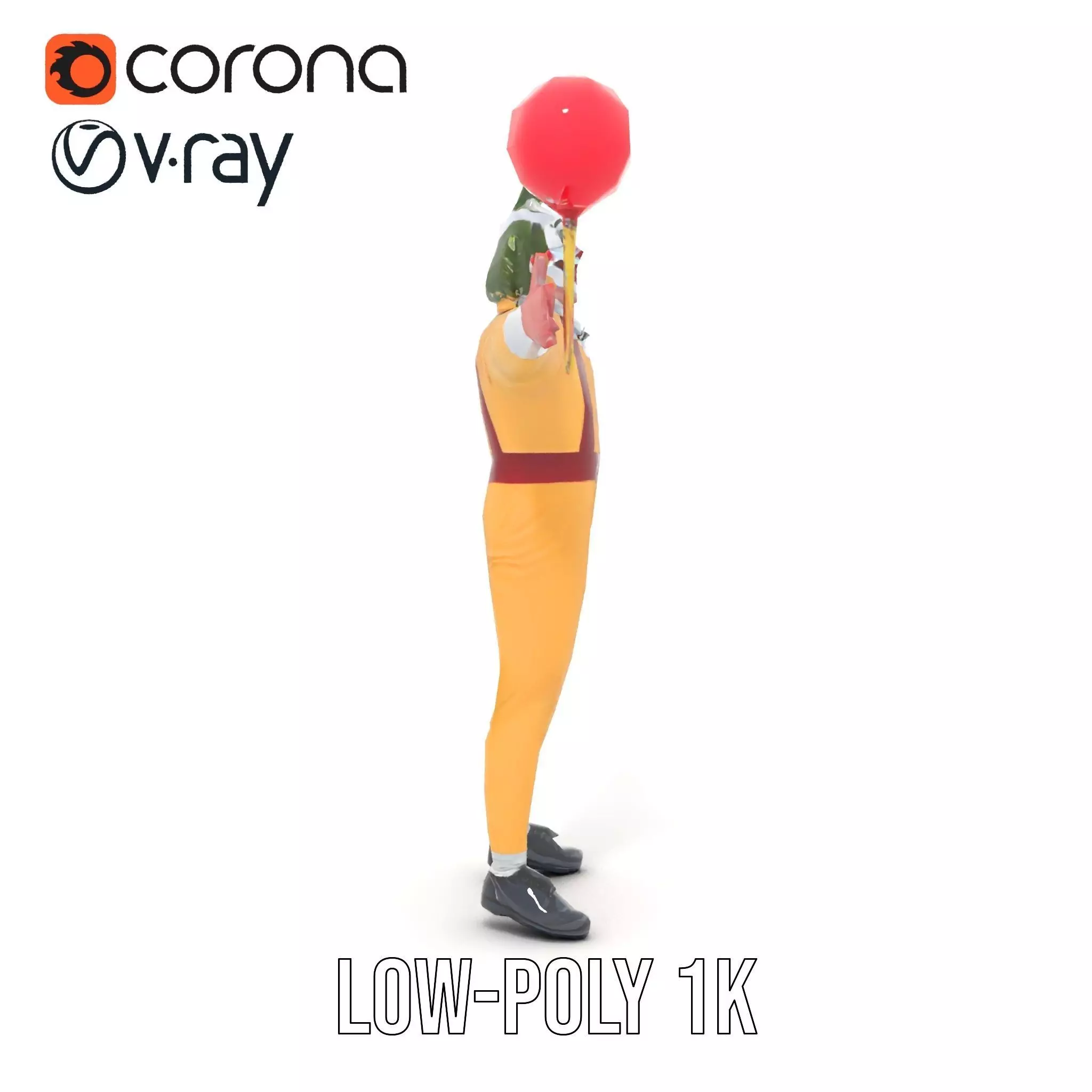 Clown Character with Balloon Model Pack Low-poly 3D model_14