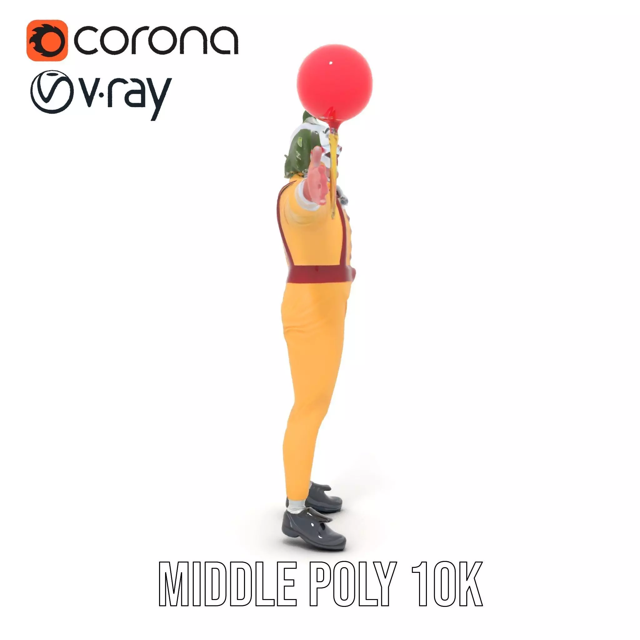 Clown Character with Balloon Model Pack Low-poly 3D model_10