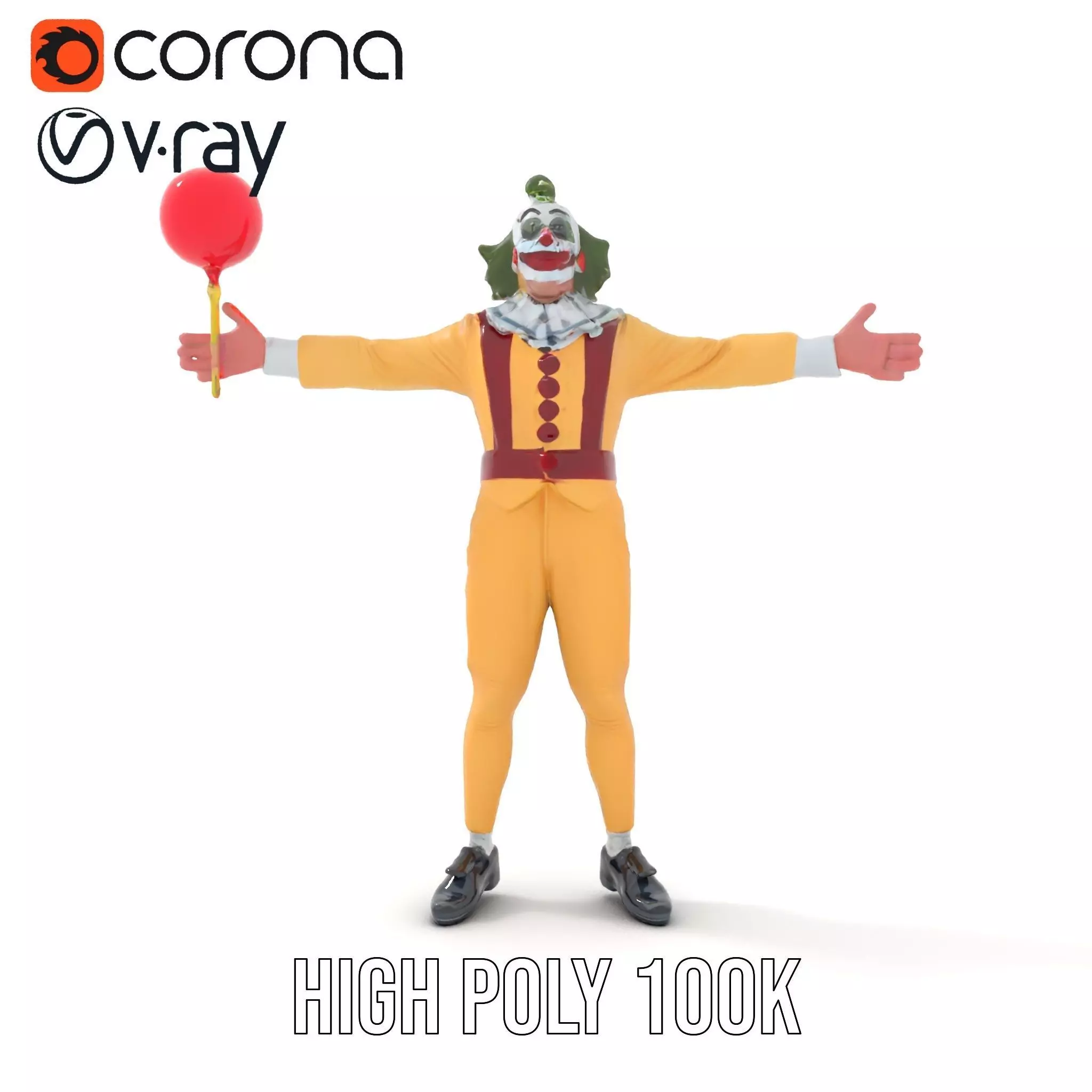 Clown Character with Balloon Model Pack Low-poly 3D model_25