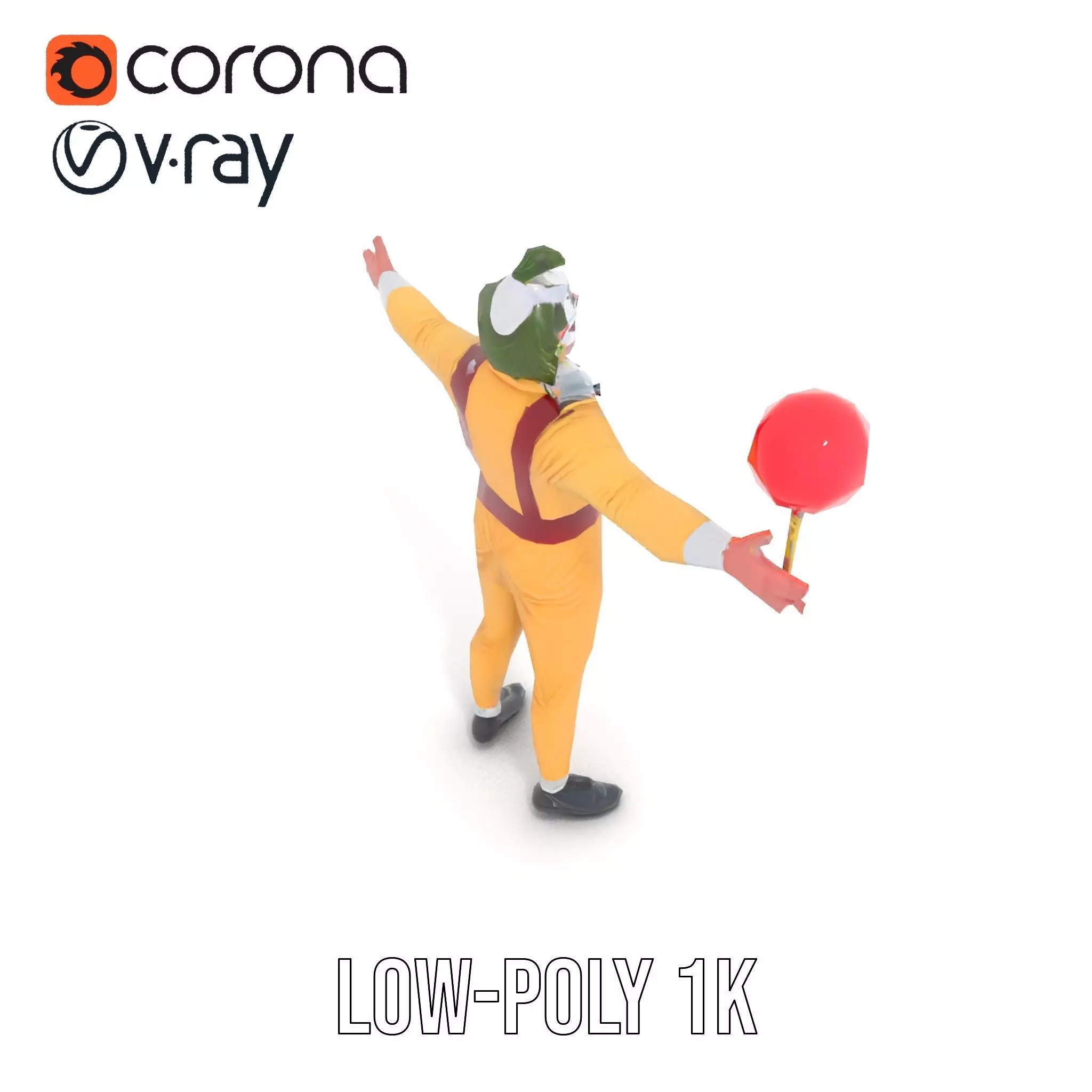 Clown Character with Balloon Model Pack Low-poly 3D model_11