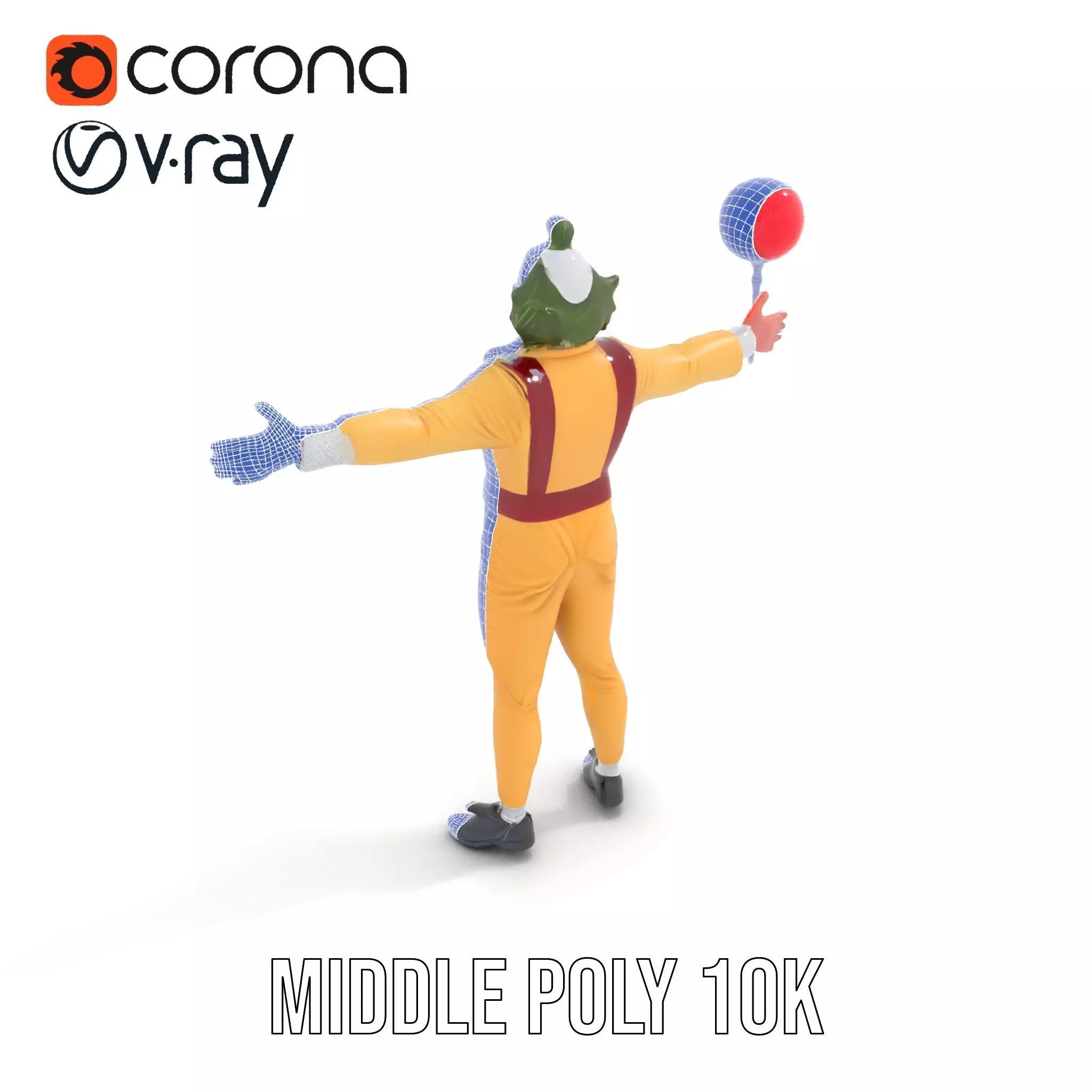 Clown Character with Balloon Model Pack Low-poly 3D model_5