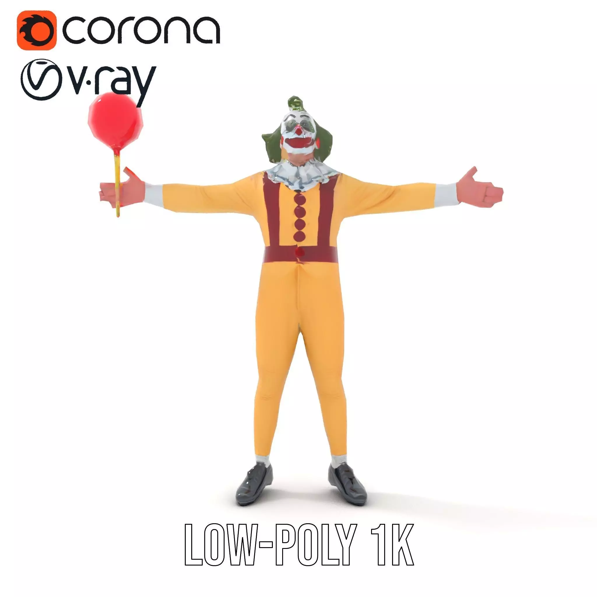 Clown Character with Balloon Model Pack Low-poly 3D model_22