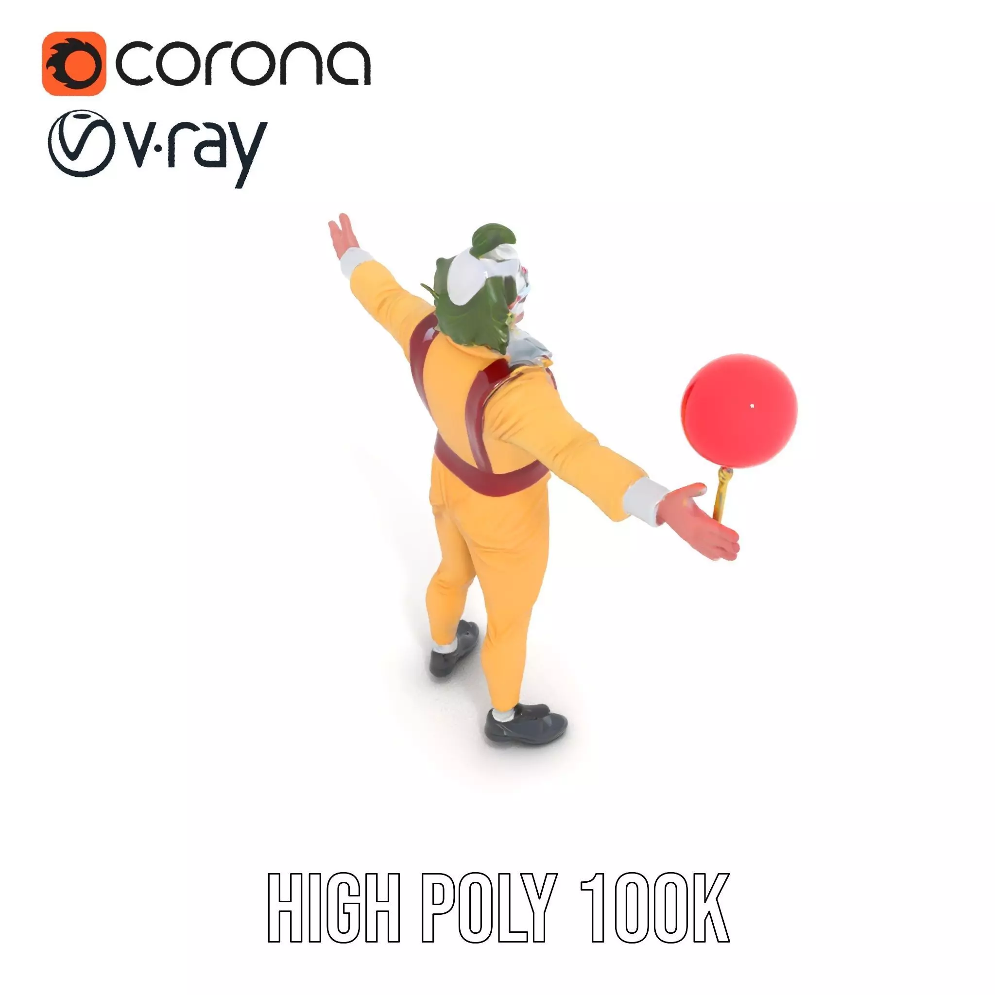 Clown Character with Balloon Model Pack Low-poly 3D model_28