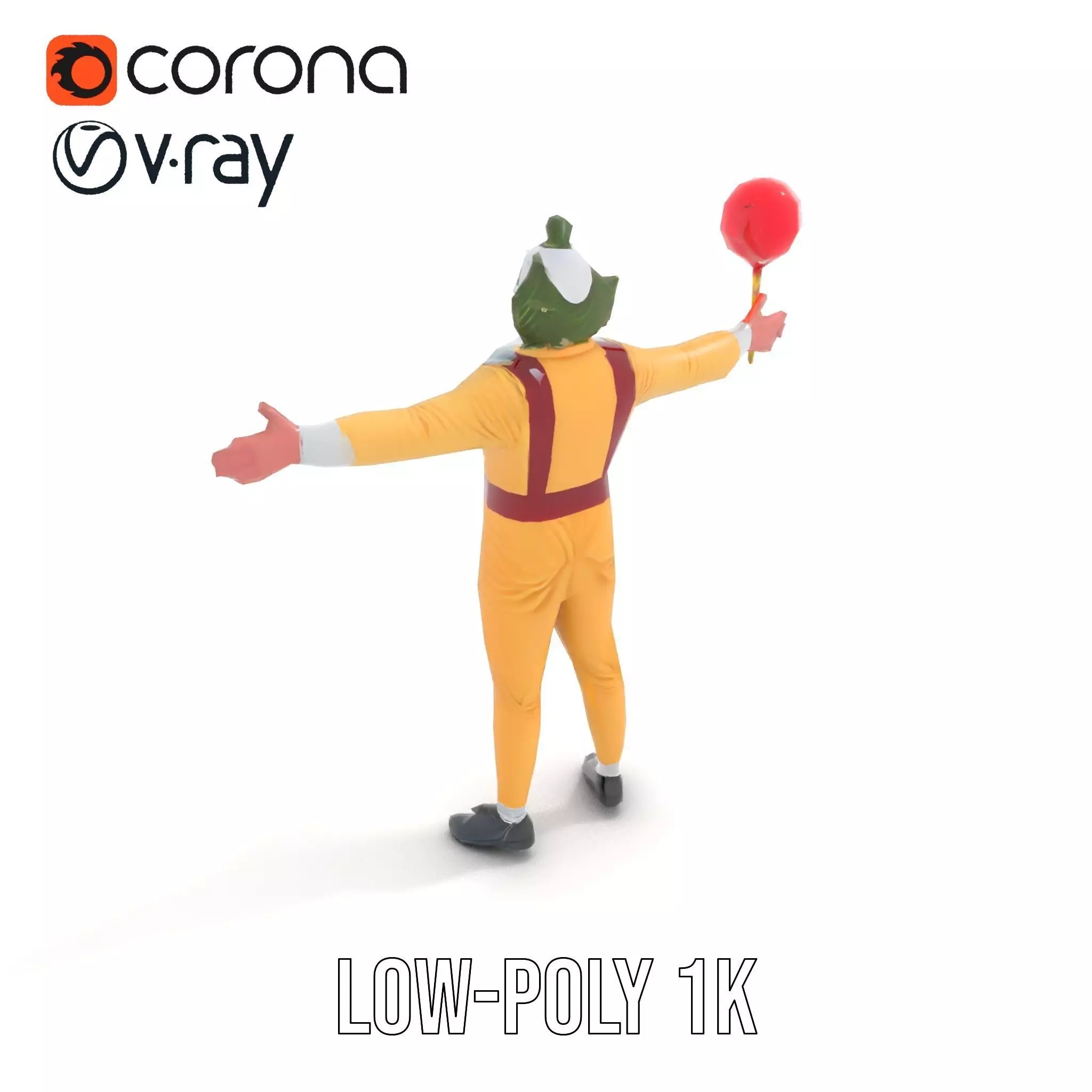 Clown Character with Balloon Model Pack Low-poly 3D model_27