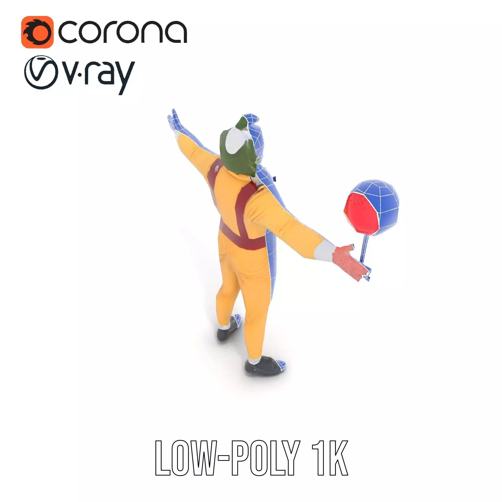 Clown Character with Balloon Model Pack Low-poly 3D model_7