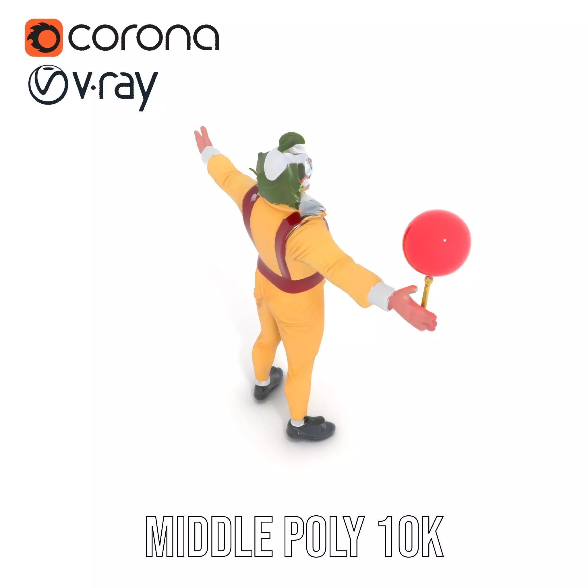 Clown Character with Balloon Model Pack Low-poly 3D model_19