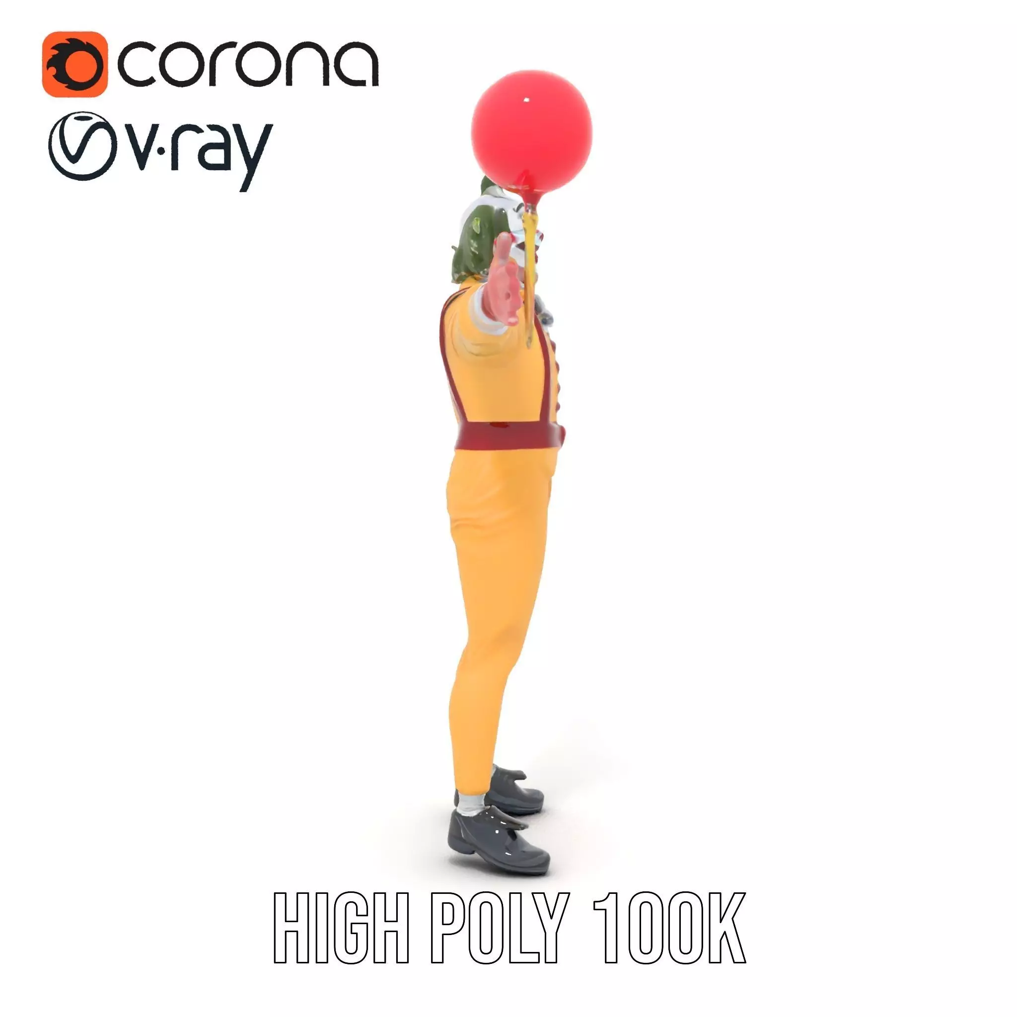 Clown Character with Balloon Model Pack Low-poly 3D model_18