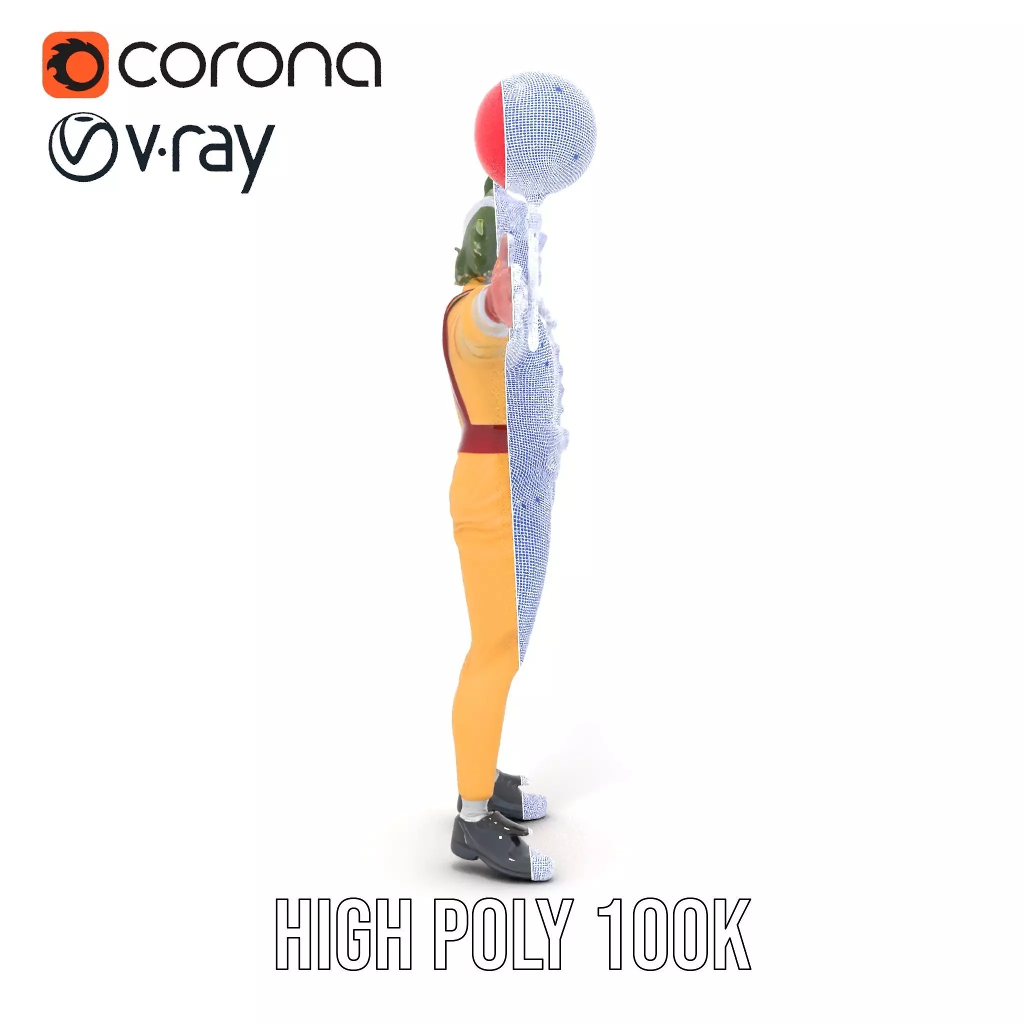 Clown Character with Balloon Model Pack Low-poly 3D model_31