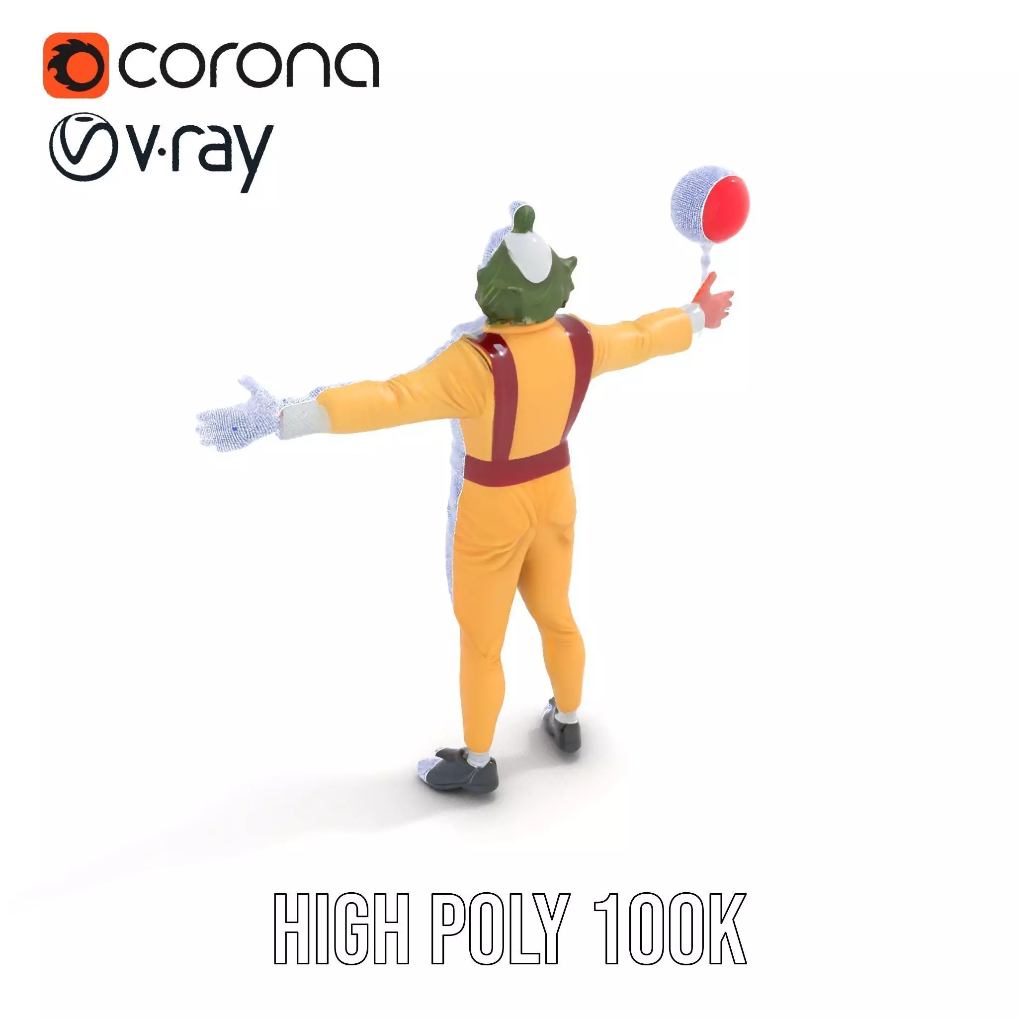 Clown Character with Balloon Model Pack Low-poly 3D model_34