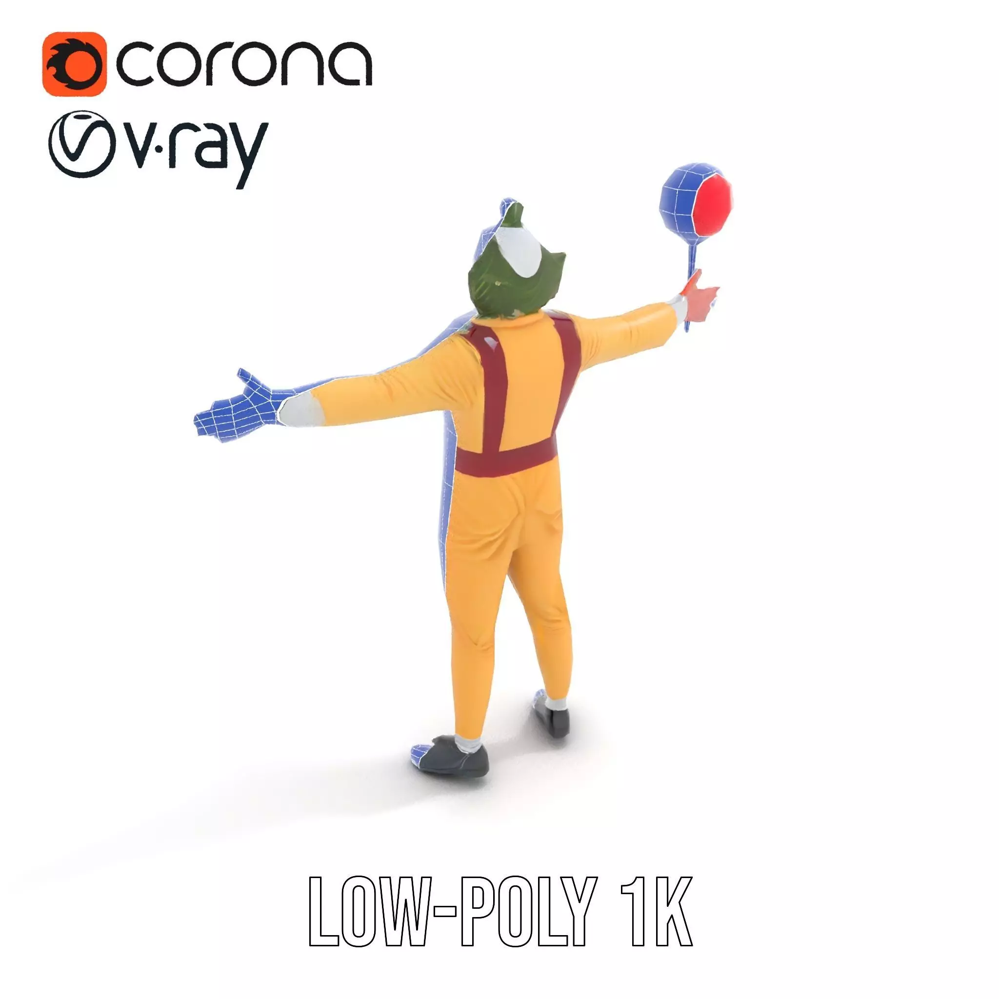 Clown Character with Balloon Model Pack Low-poly 3D model_30
