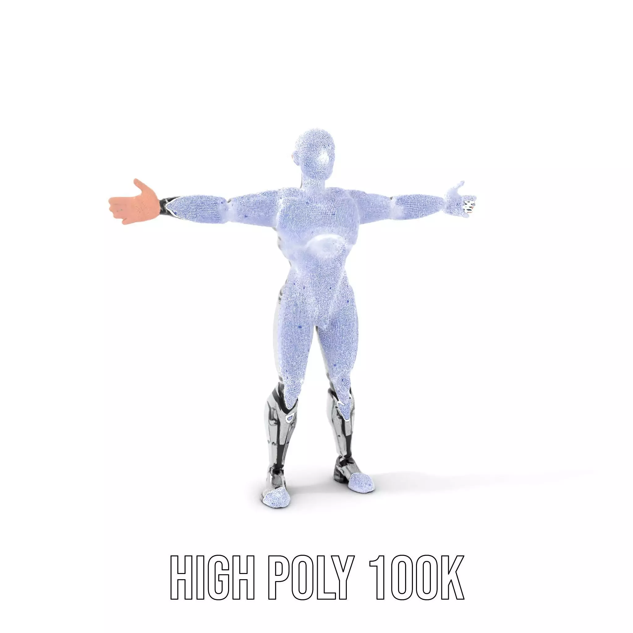 Futuristic Humanoid Robot Model Pack Low-poly 3D model_4
