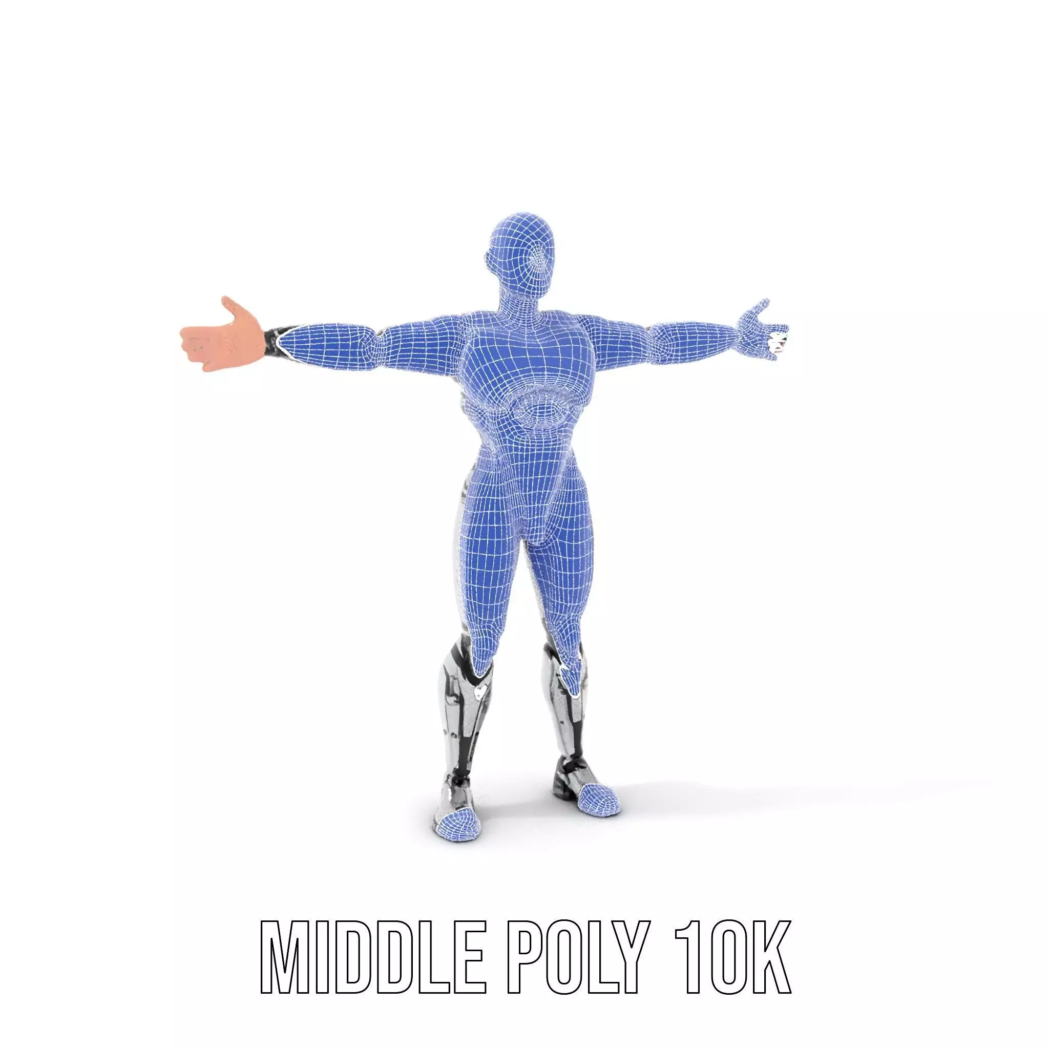 Futuristic Humanoid Robot Model Pack Low-poly 3D model_26