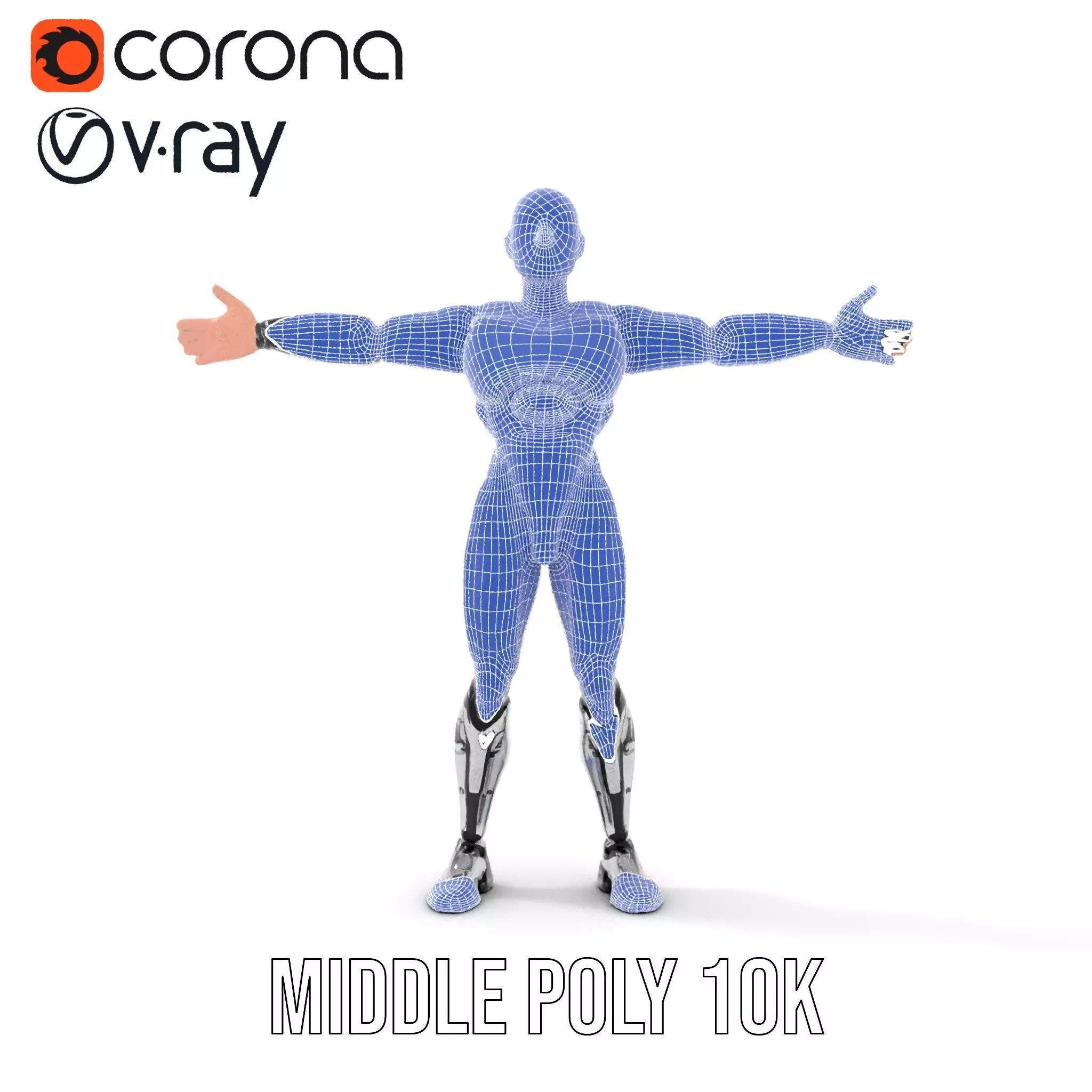 Futuristic Humanoid Robot Model Pack Low-poly 3D model_21