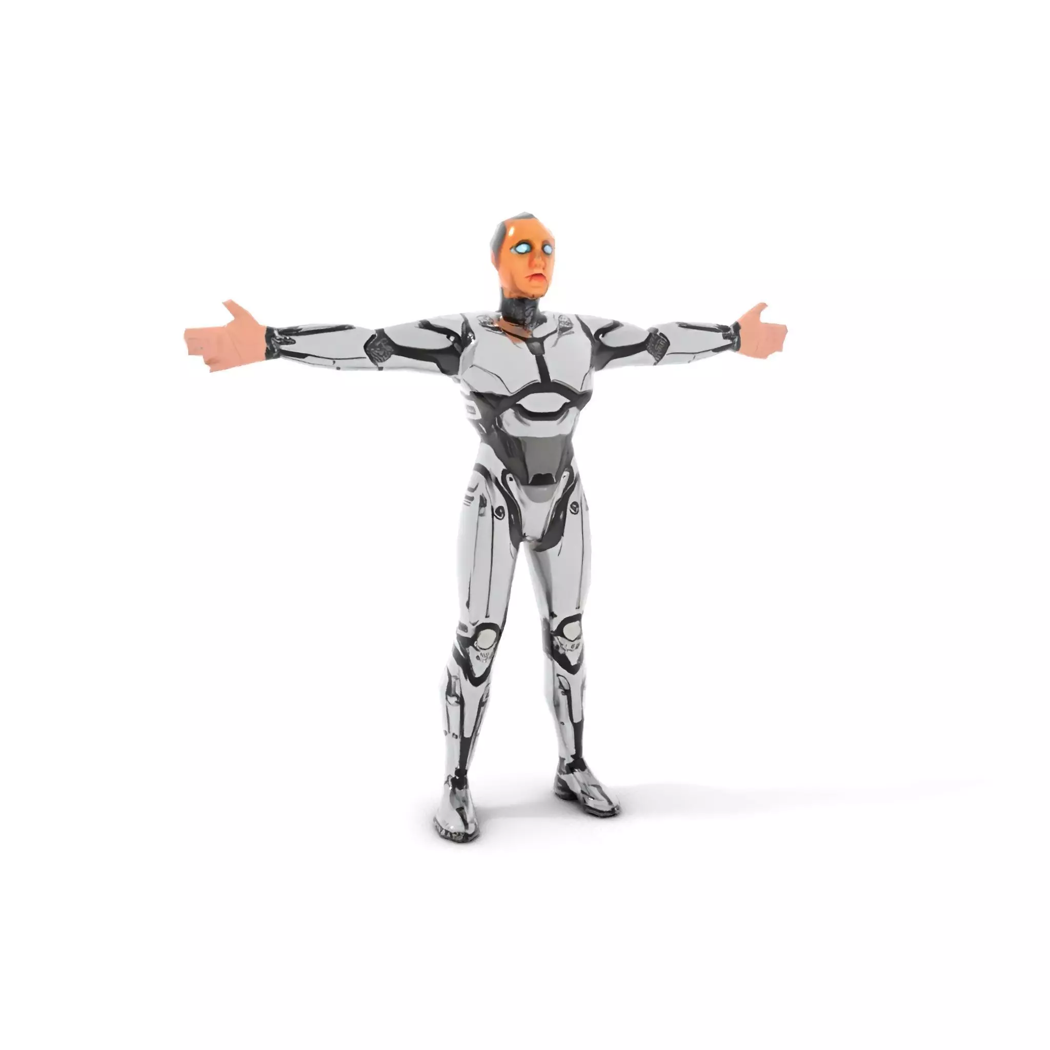 Futuristic Humanoid Robot Model Pack Low-poly 3D model_7