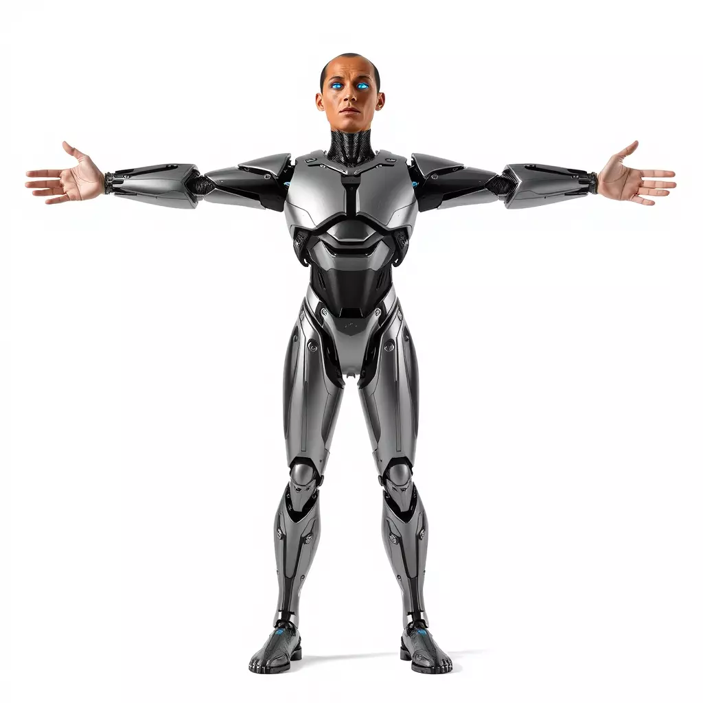 Futuristic Humanoid Robot Model Pack Low-poly 3D model_2