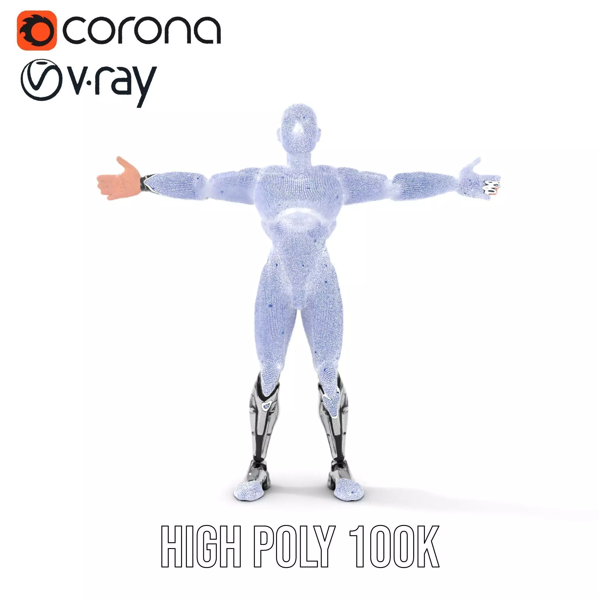 Futuristic Humanoid Robot Model Pack Low-poly 3D model_33