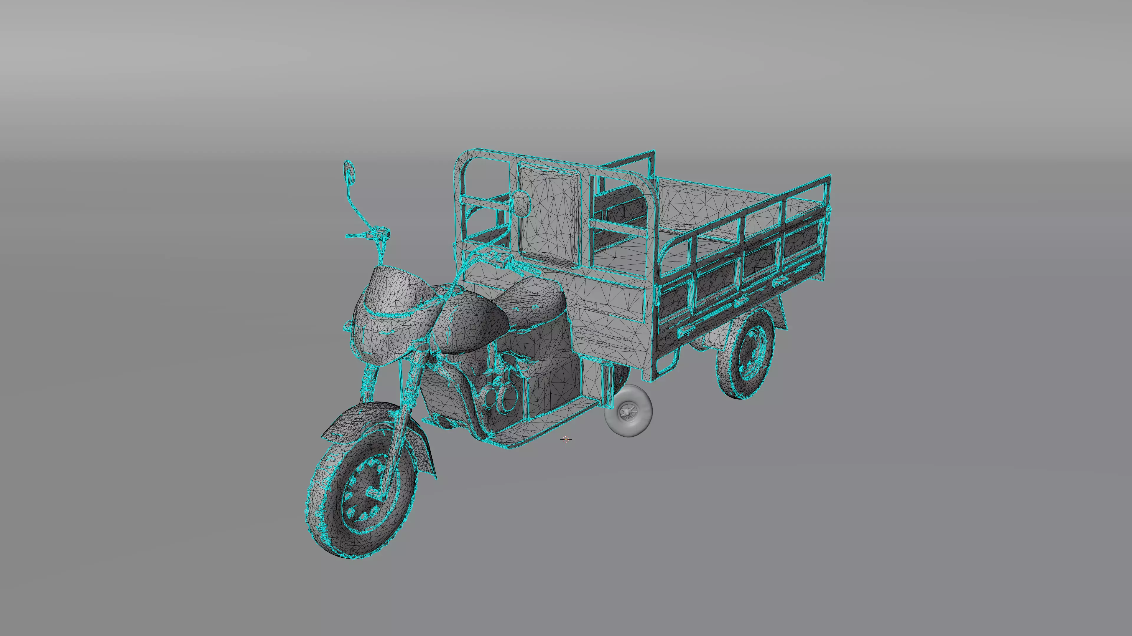 3 Wheel Cargo Motorcycle 3D model_2