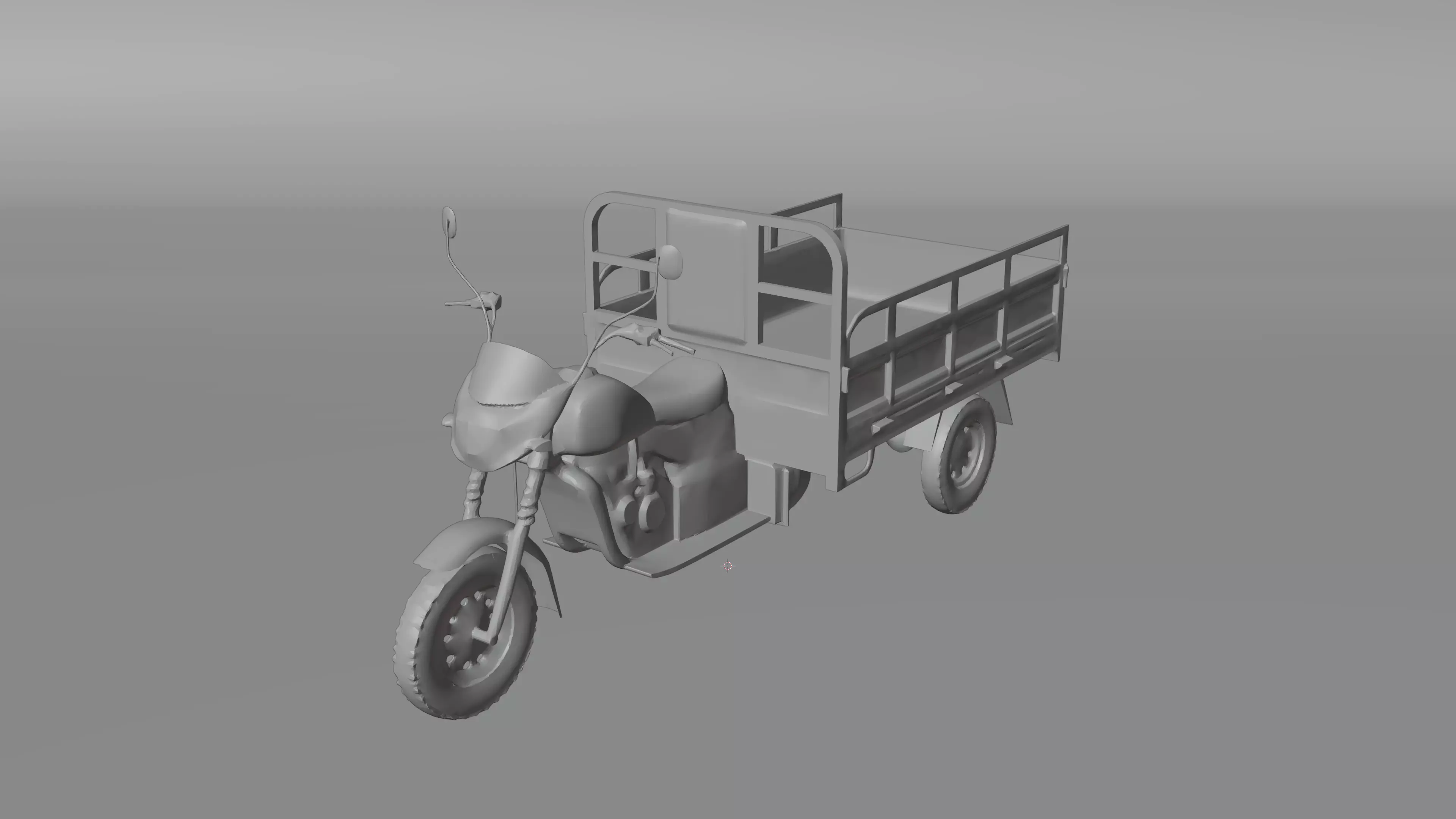 3 Wheel Cargo Motorcycle 3D model_1