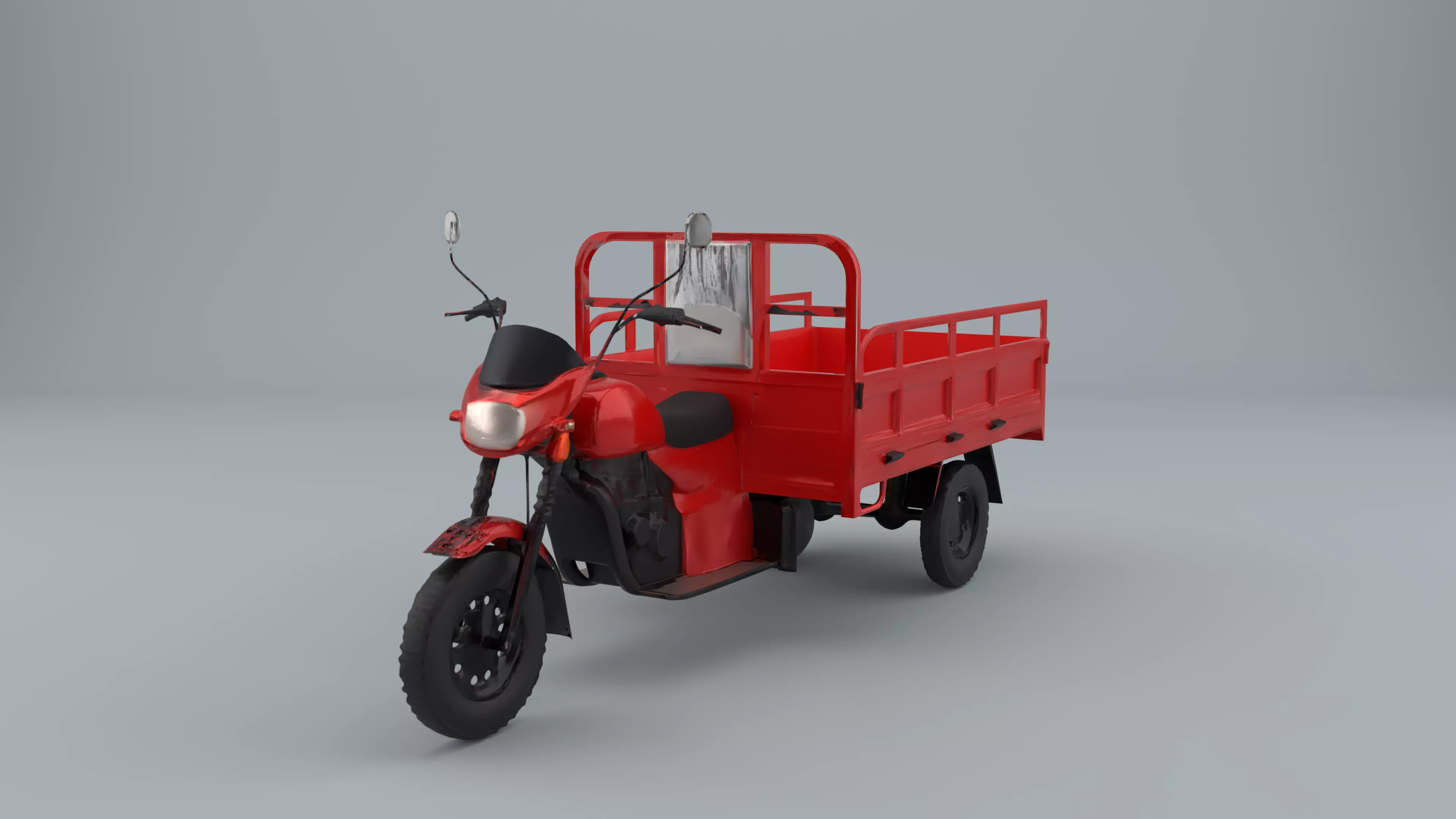 3 Wheel Cargo Motorcycle 3D model_0