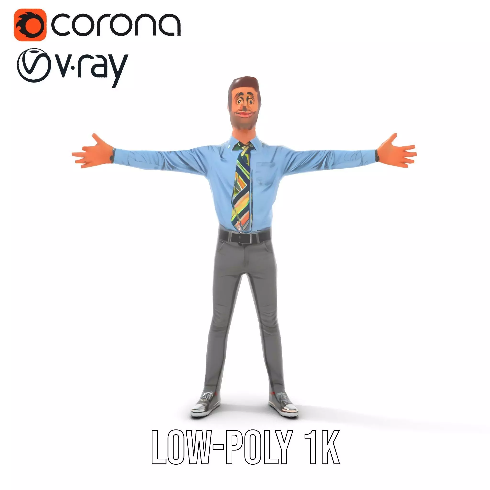 Cartoon Businessman Character Model Pack Low-poly 3D model_25