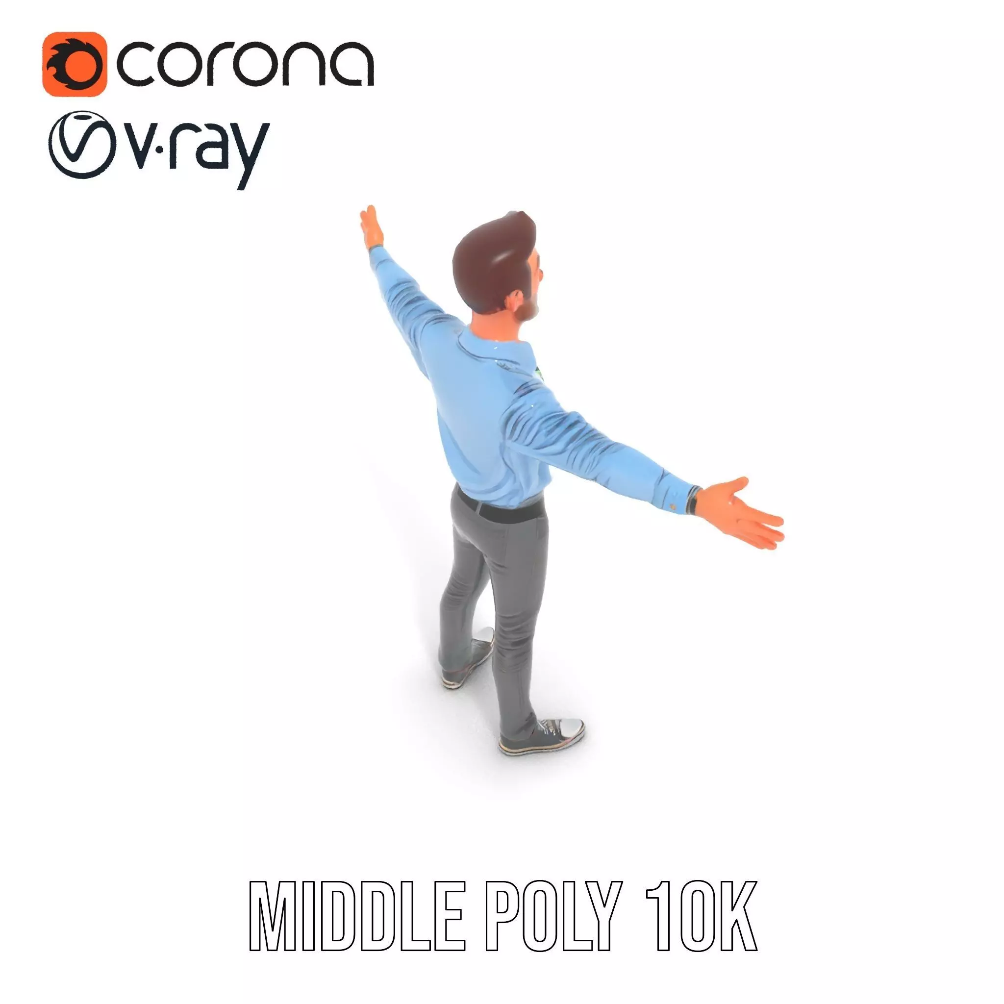 Cartoon Businessman Character Model Pack Low-poly 3D model_12